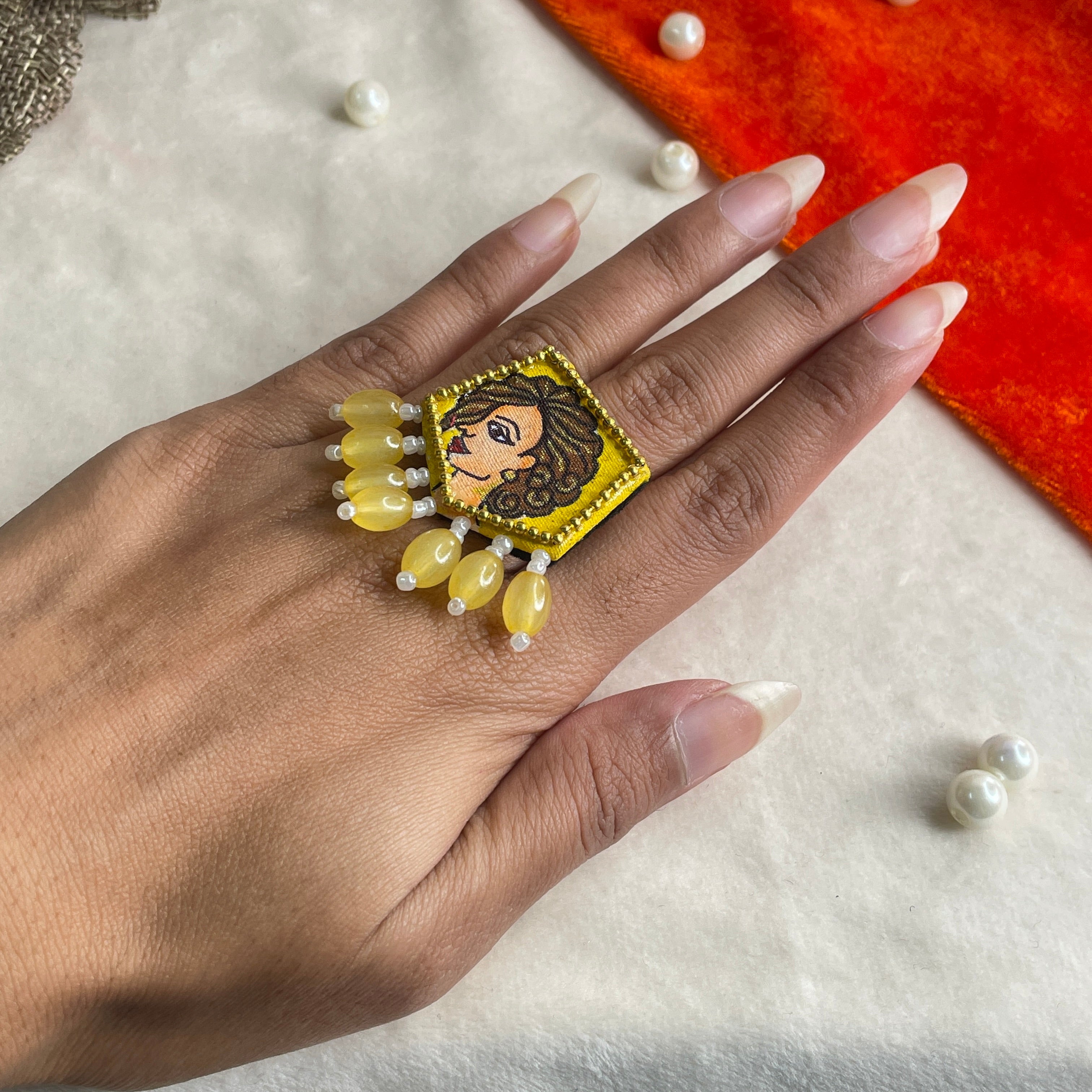 khoj city Handpainted Jewellery (Ring) Code - 009