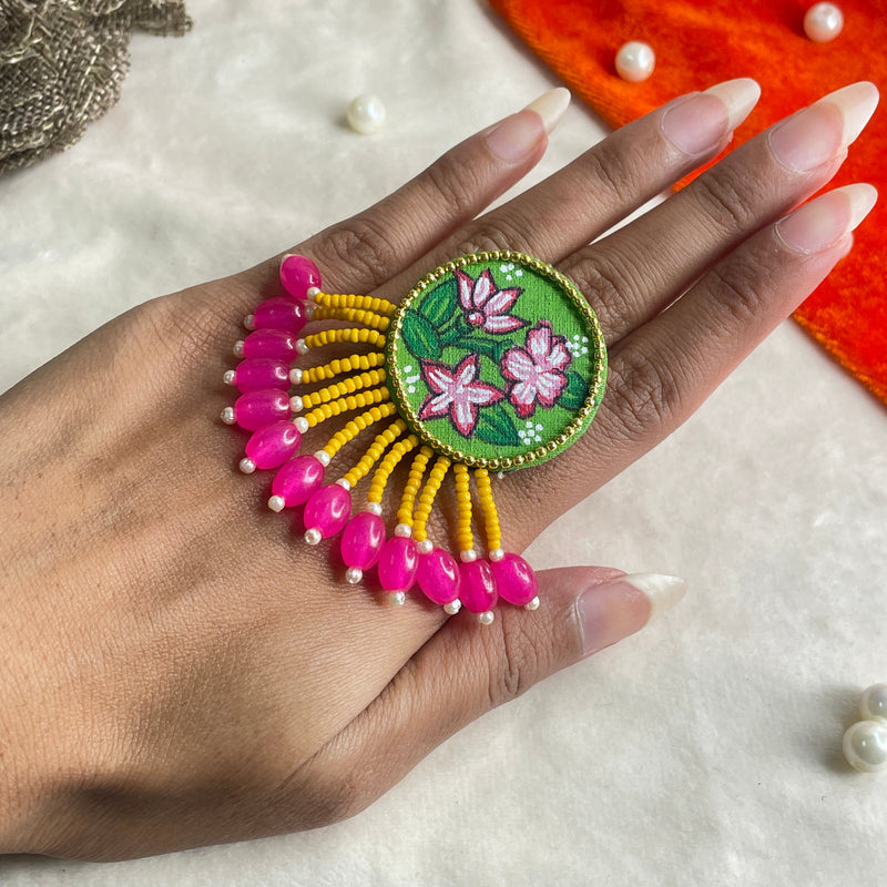 khoj city Handpainted Jewellery (Ring) Code - 013