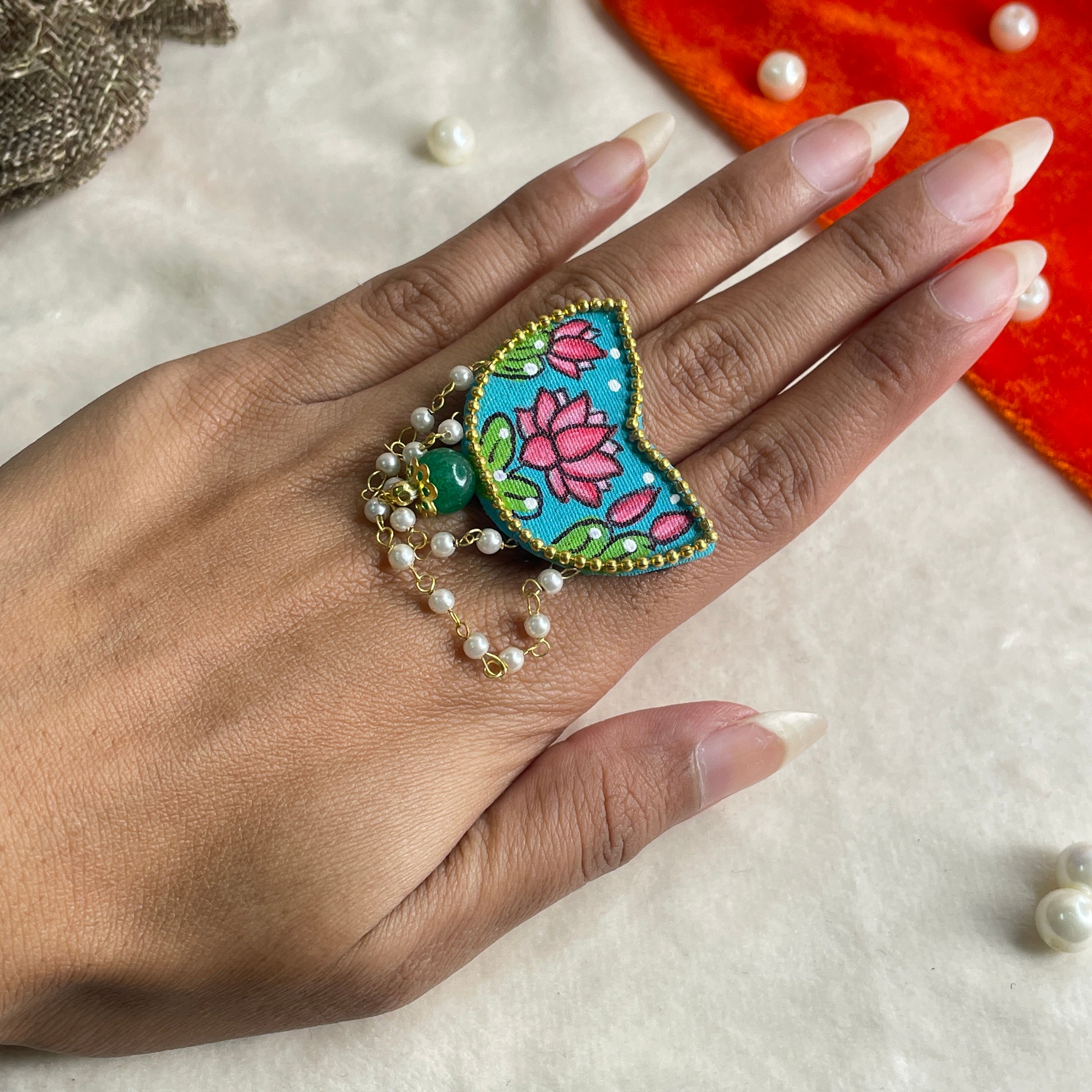 khoj city Handpainted Jewellery (Ring) Code - 014