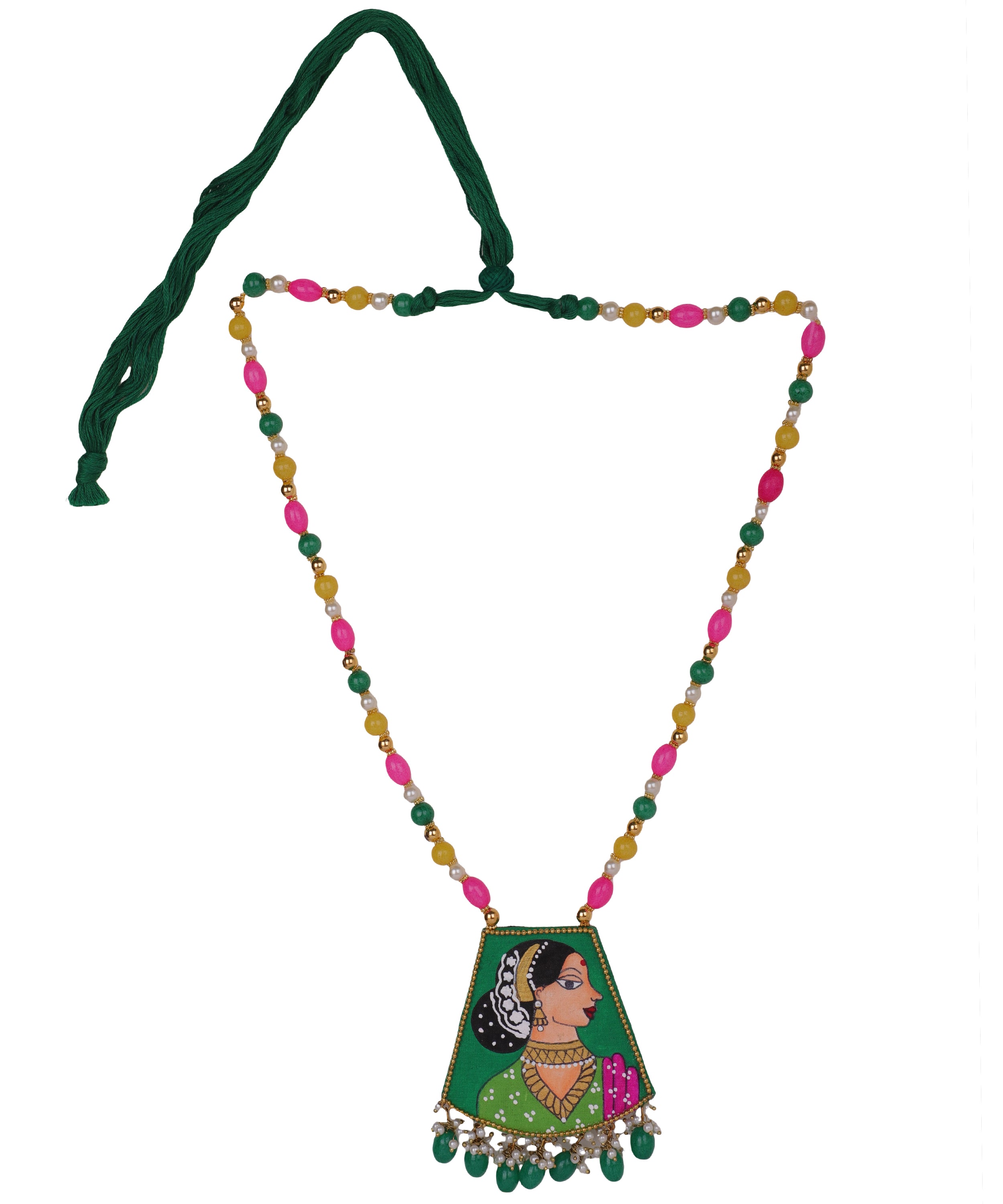 khoj city Hemlata Classic Multi Color Hand Painted (Necklace) HP-NP-044