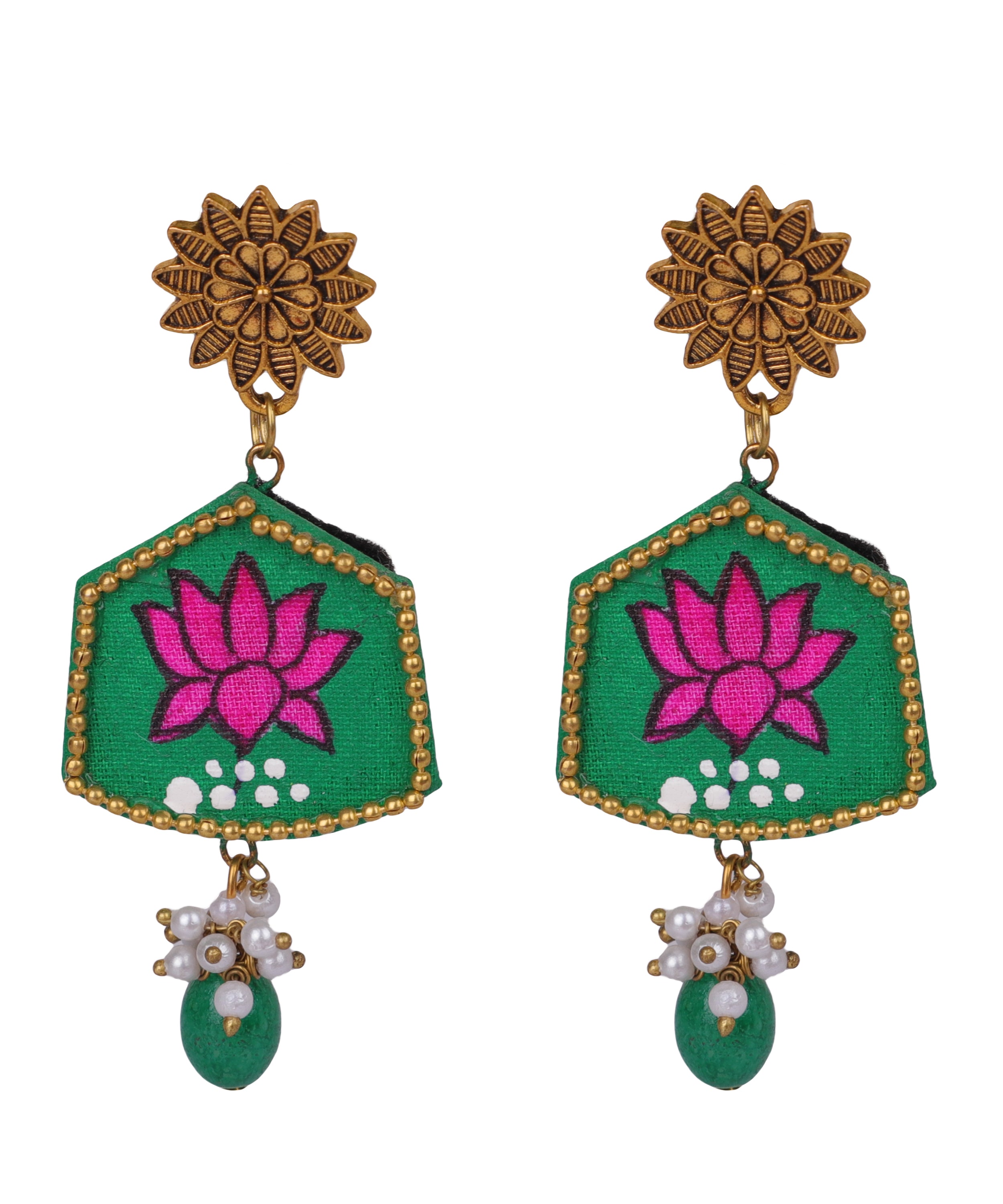 khoj city Hemlata Traditional Multi Color Hand Painted Drop (Earrings) HP-ER-078