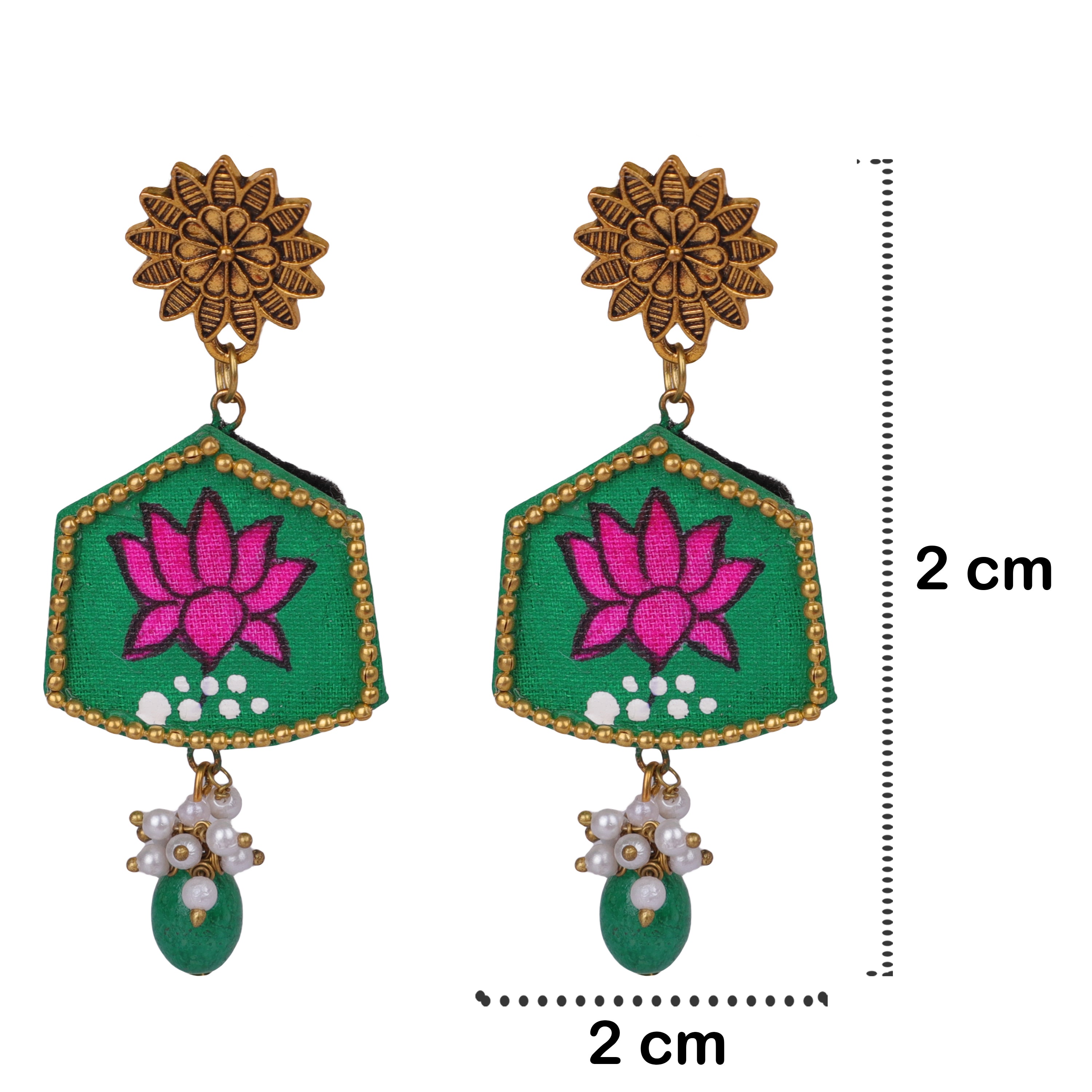 khoj city Hemlata Traditional Multi Color Hand Painted Drop (Earrings) HP-ER-078