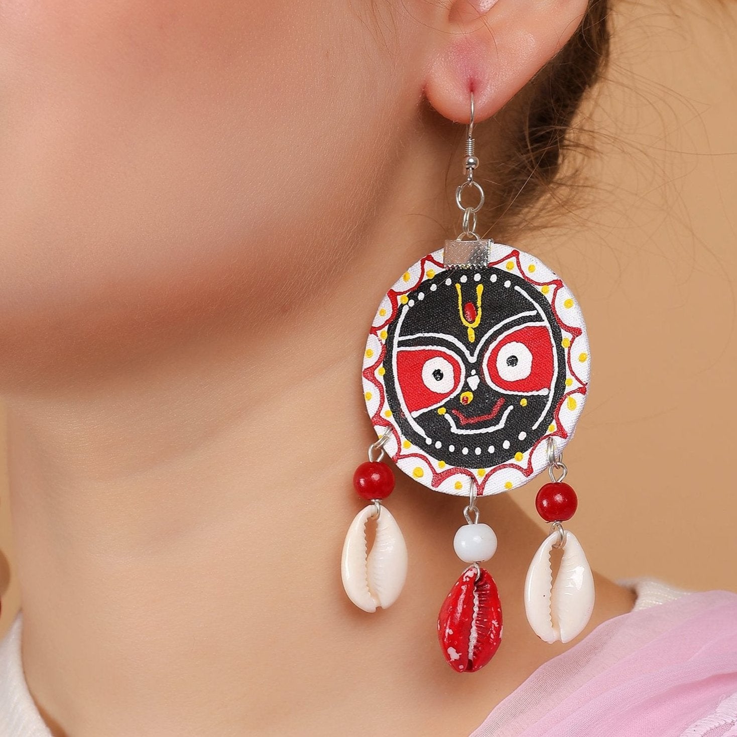 khoj city Jagabandhu Traditional Multi Color Hand Painted Drop (Earrings) HP-ER-079