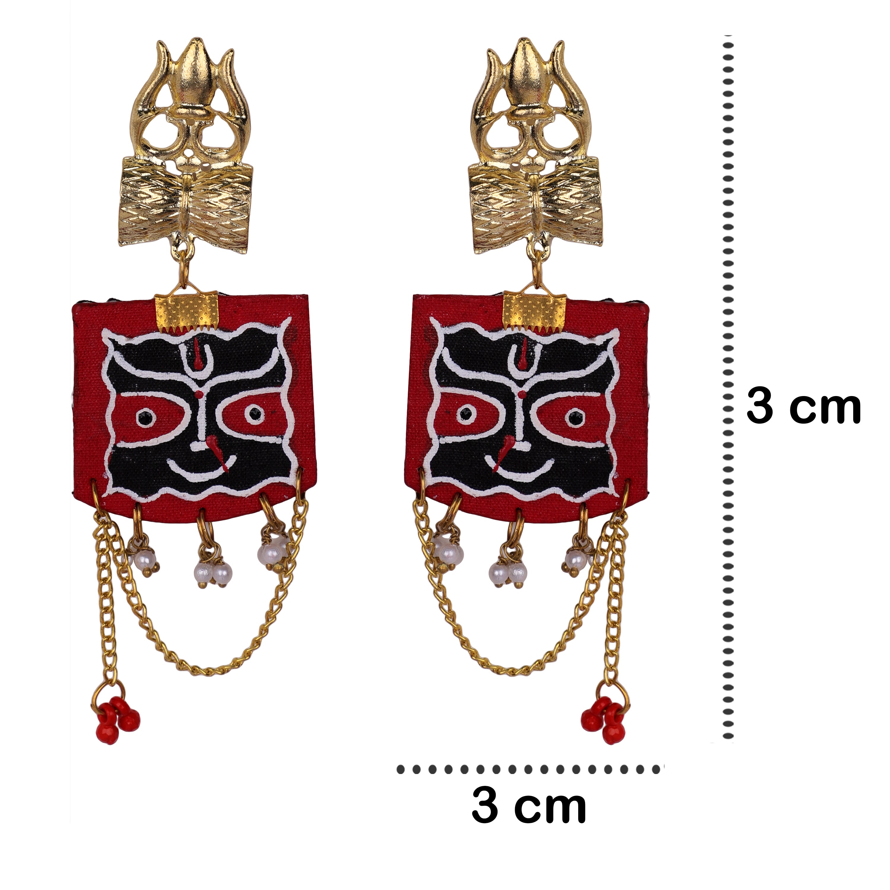 khoj city Jagannath Traditional Multi Color Hand Painted Drop (Earrings) HP-ER-080