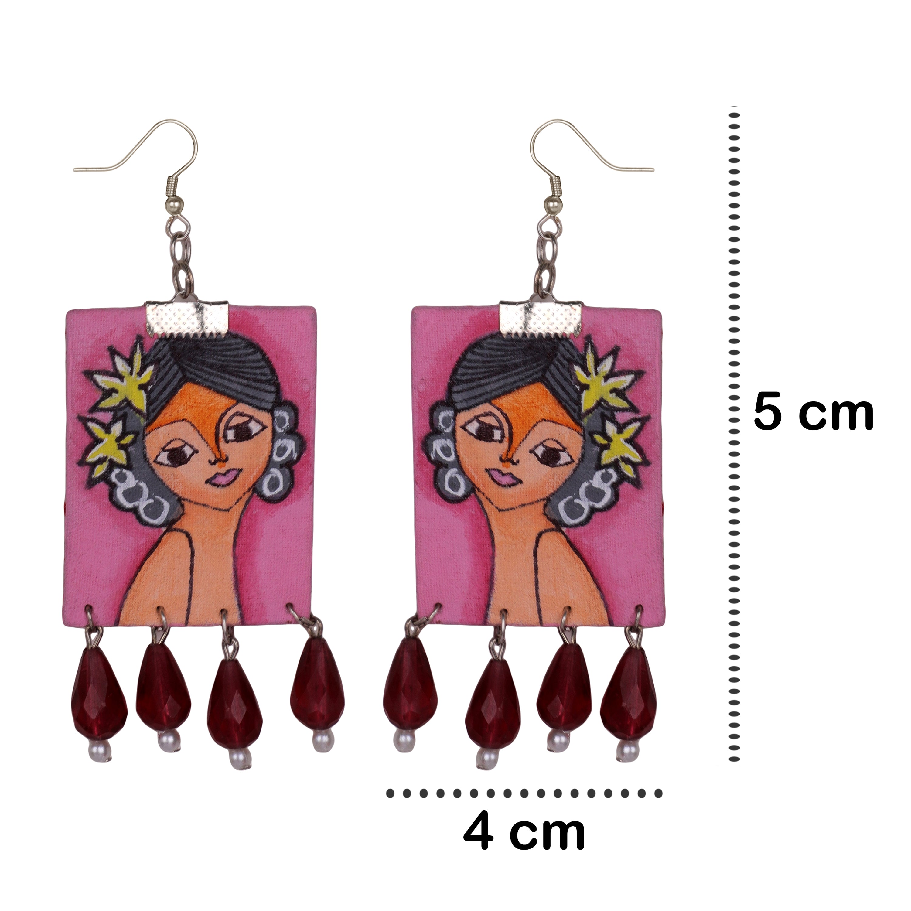 khoj city Jiera Bohemian Multi Color Hand Painted Drop (Earrings) HP-ER-084