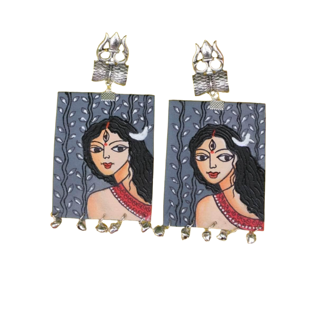 khoj city Jyestha Handpainted Grey (Earrings)