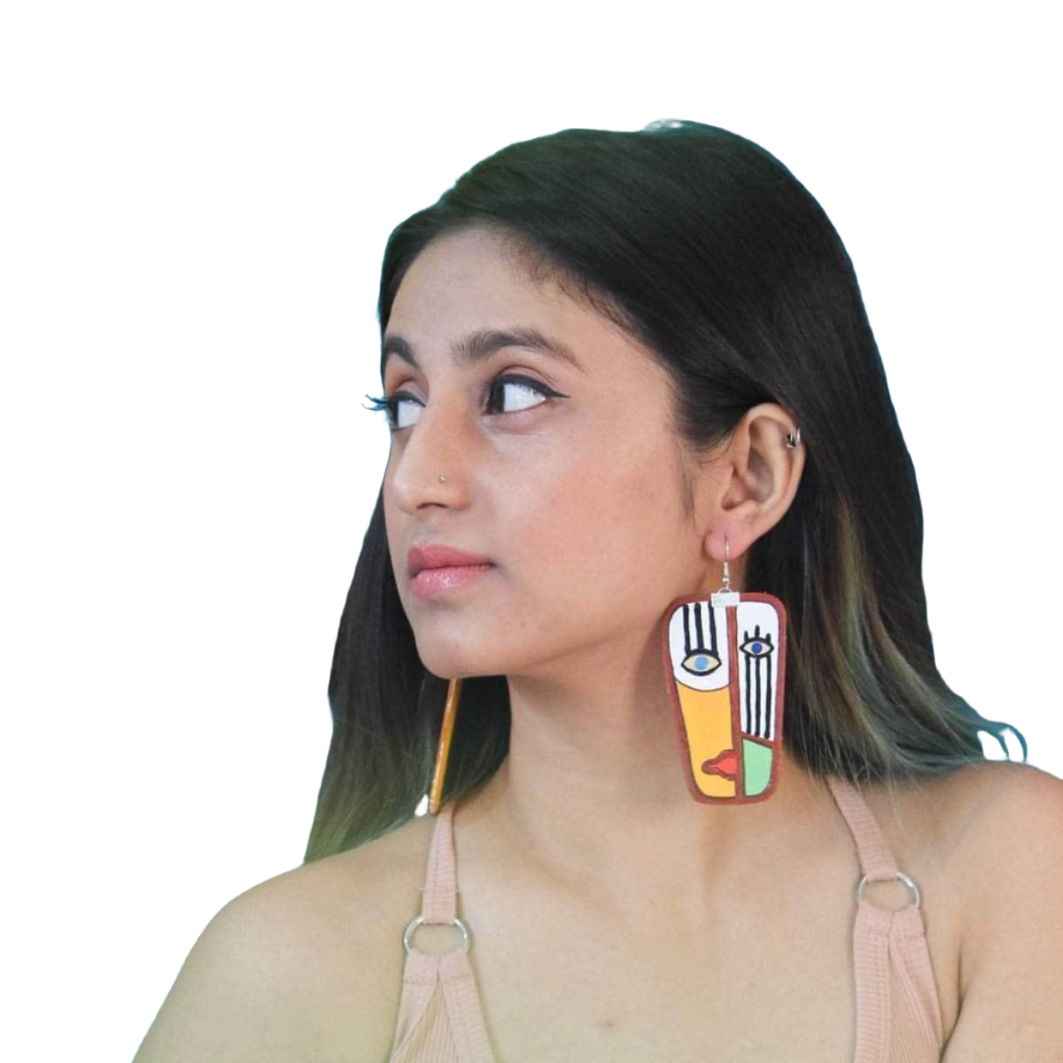 khoj city Kaafir Handpainted Yellow (Earrings)