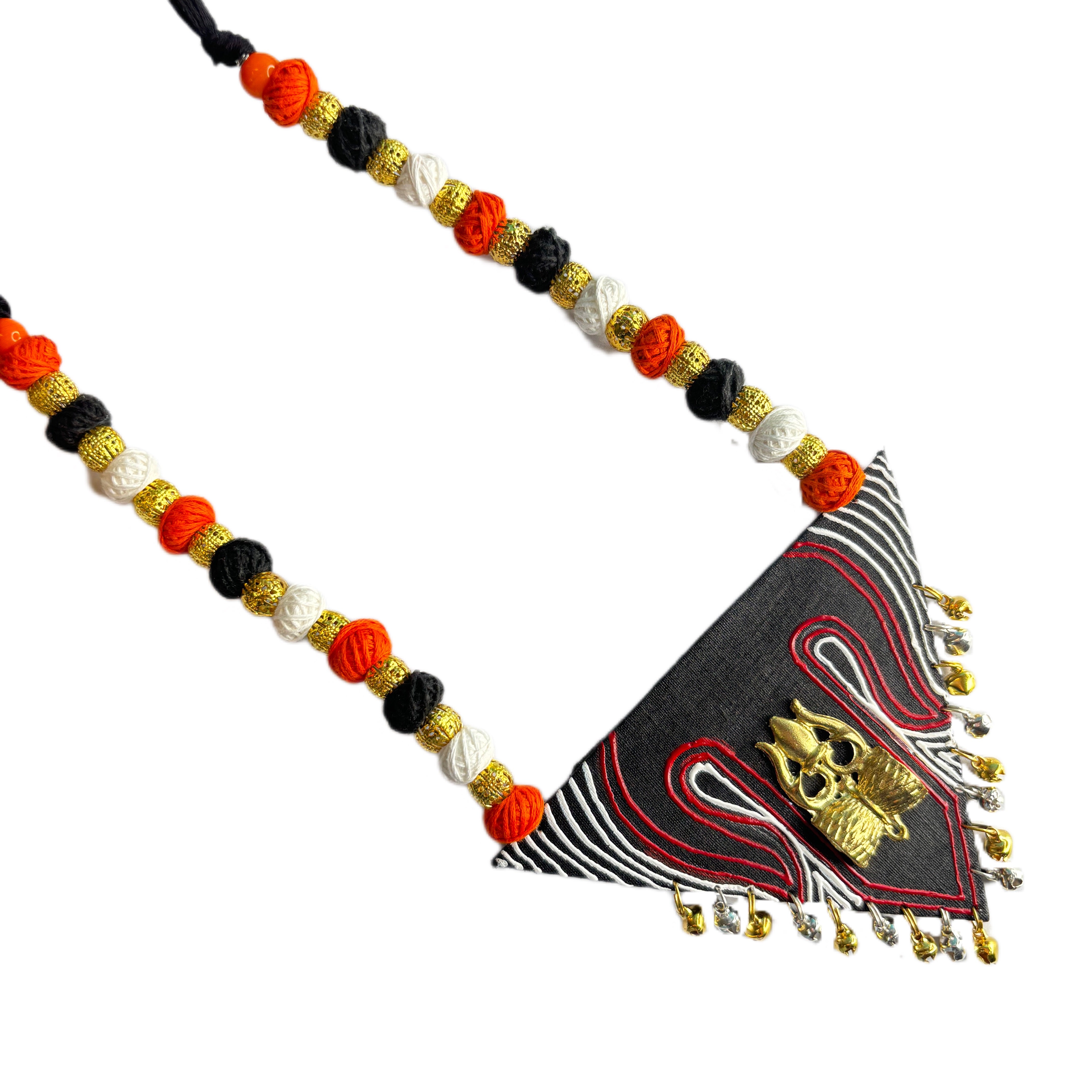 khoj city Kaaltrishula Traditional Multi Color Hand Painted (Necklace) HP-NP-128