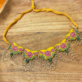 khoj city Kaatyayani Handpainted  Haldi Yellow Shadi Set  (Necklace)