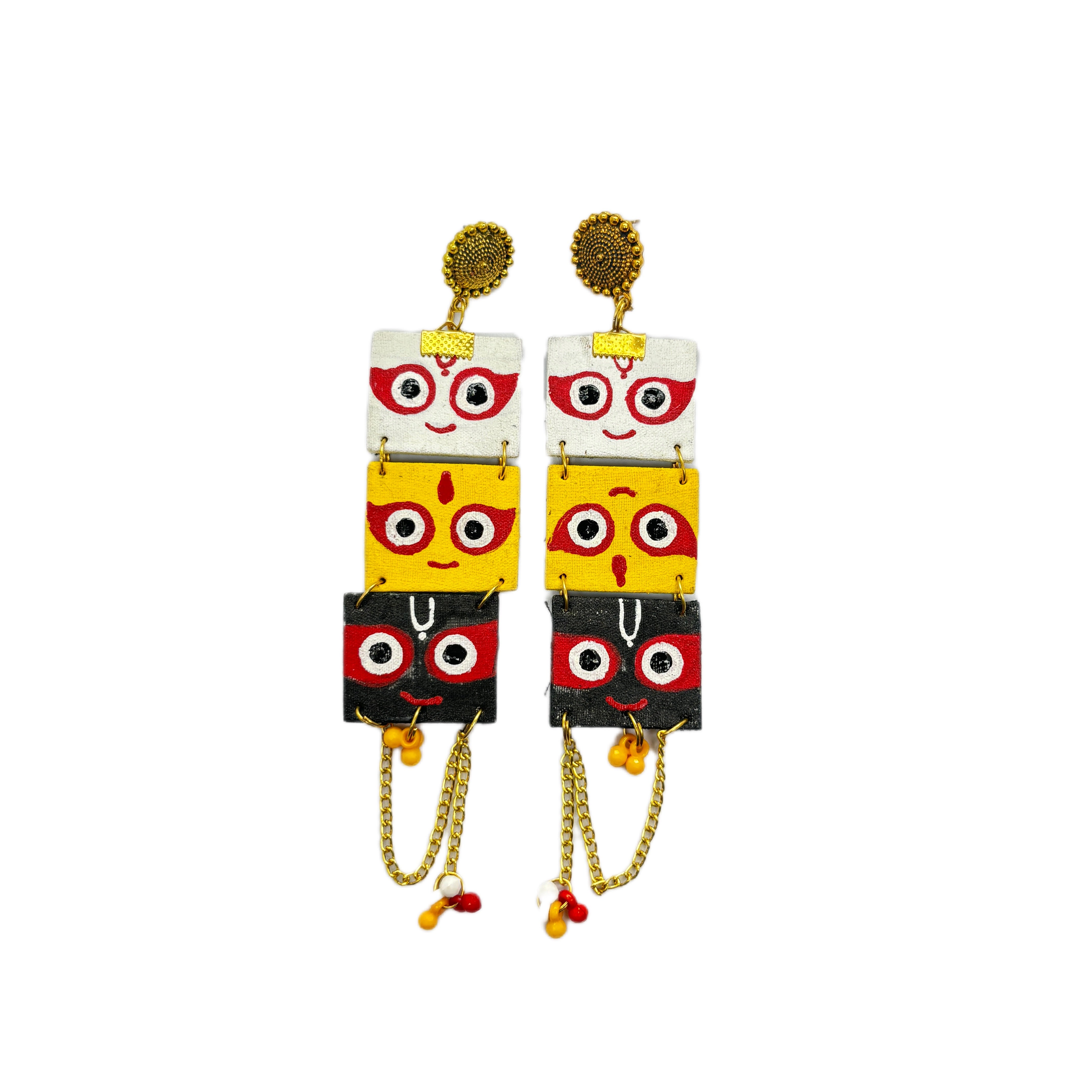 khoj city Keshava Puri Jagannath Traditional Multi Color Hand Painted Drop (Earrings) HP-ER-160