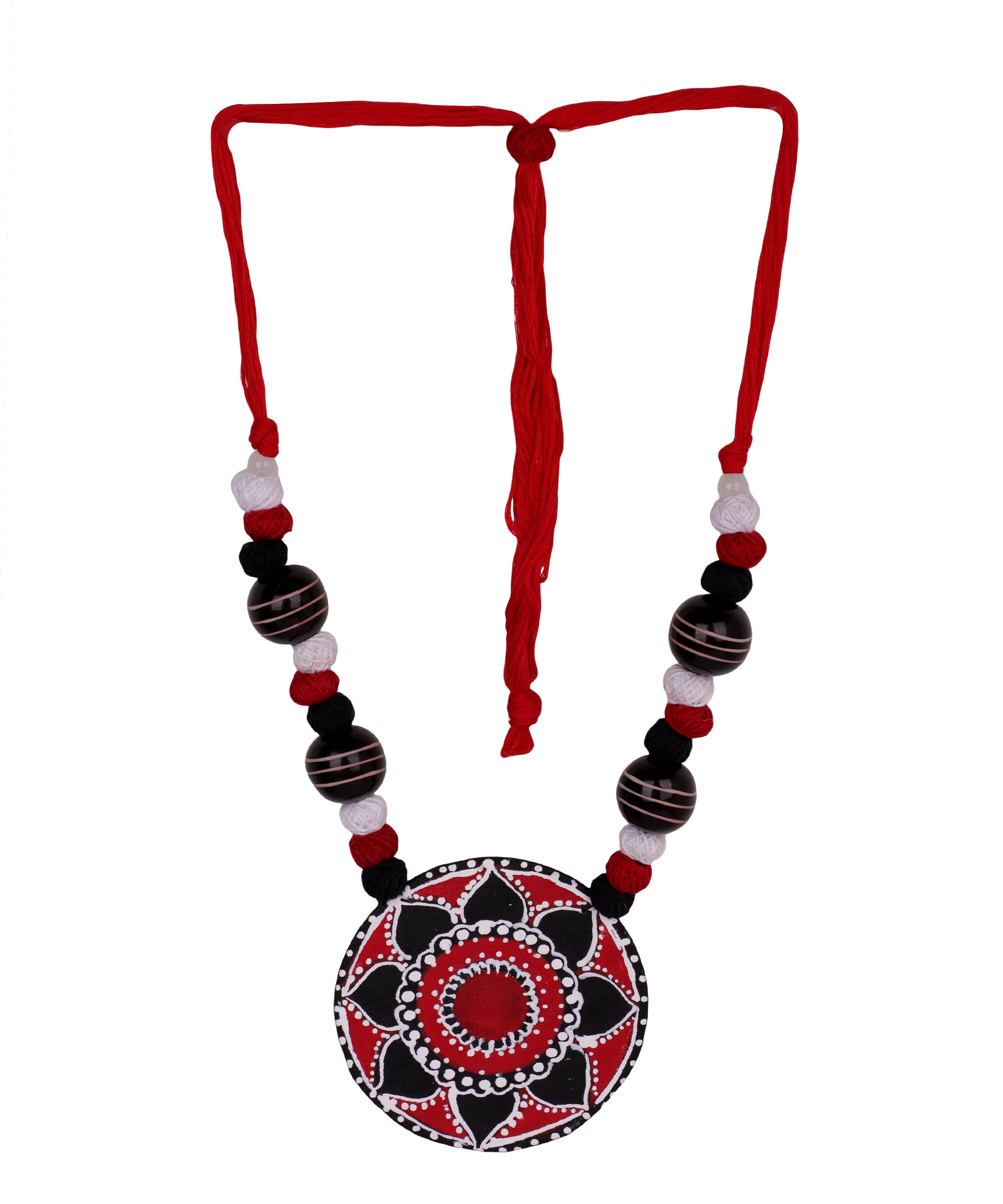 khoj city Kolam Classic Multi Color Hand Painted (Necklace) HP-NP-055