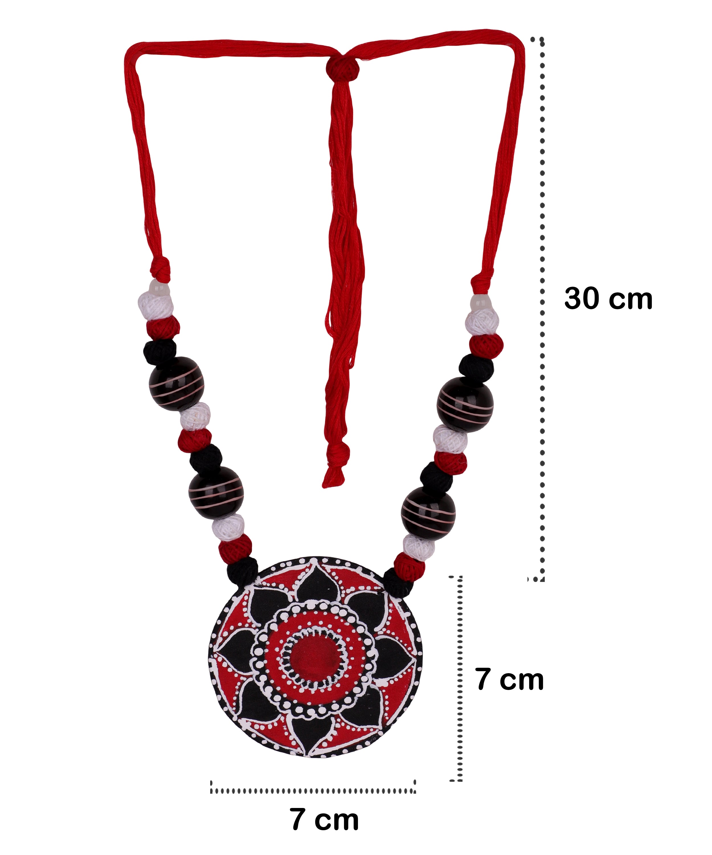 khoj city Kolam Classic Multi Color Hand Painted (Necklace) HP-NP-055