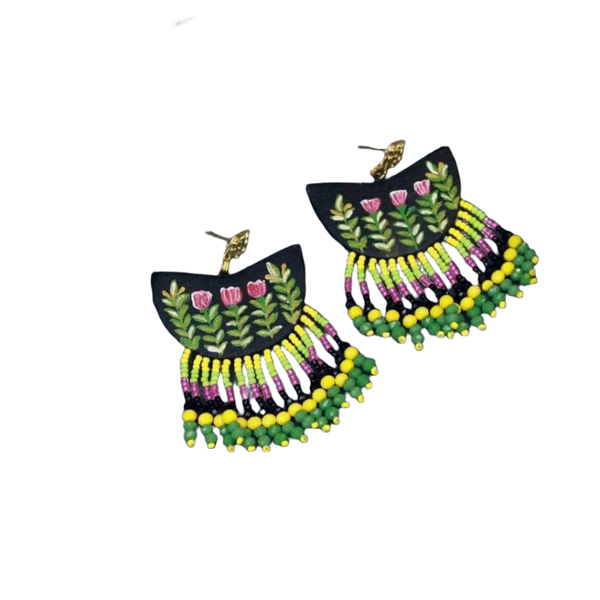 khoj city Madge Handpainted Green (Earrings)