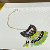 khoj city Madge Handpainted Green  necklace set