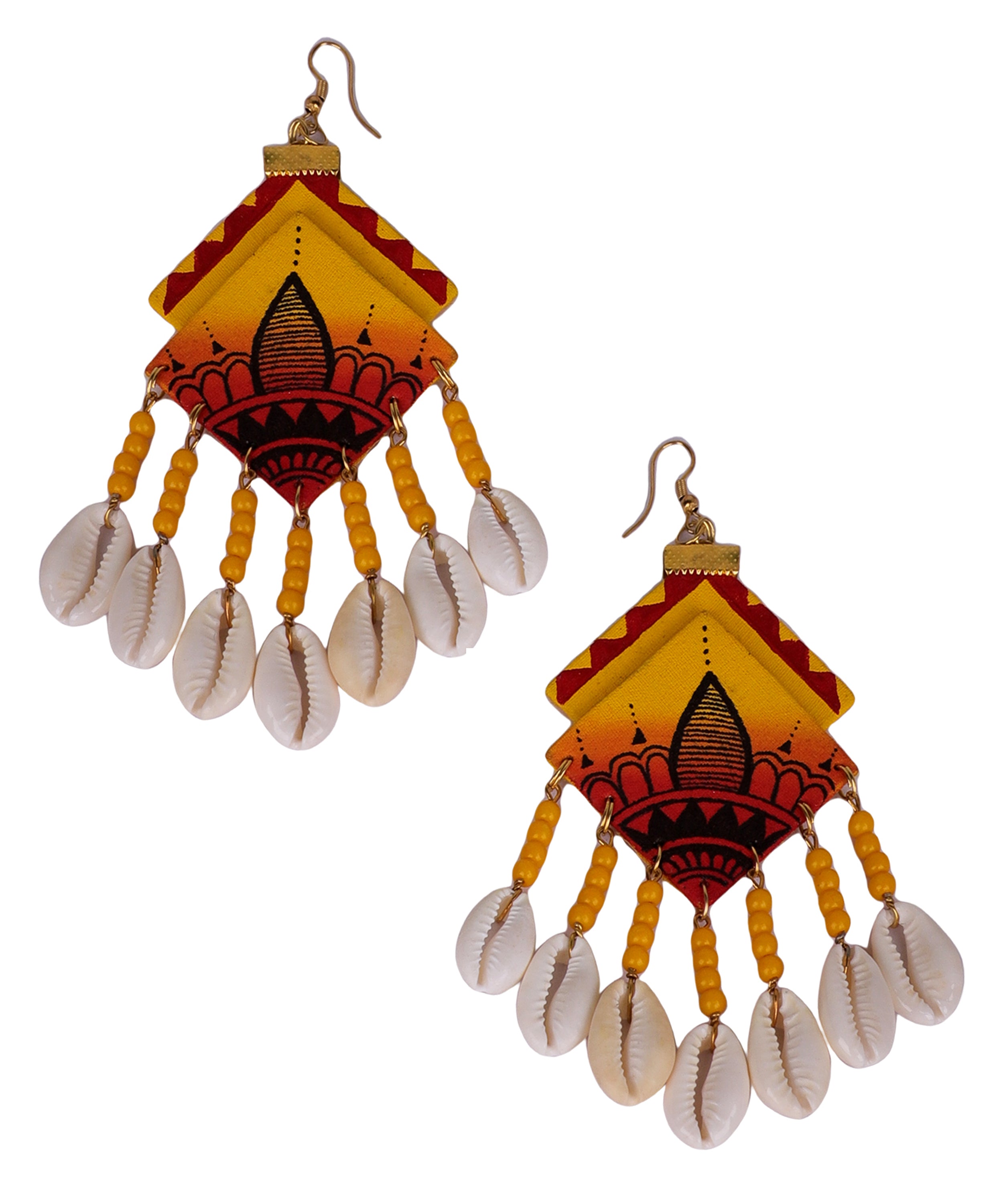 khoj city Mahal Bohemian Multi Color Hand Painted Drop (Earrings) HP-ER-097