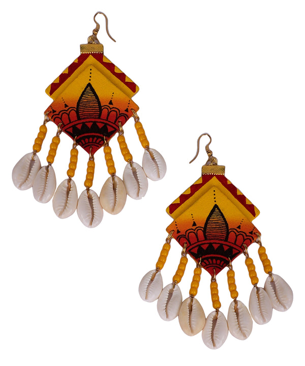 khoj city Mahal Bohemian Multi Color Hand Painted Drop (Earrings) HP-ER-097