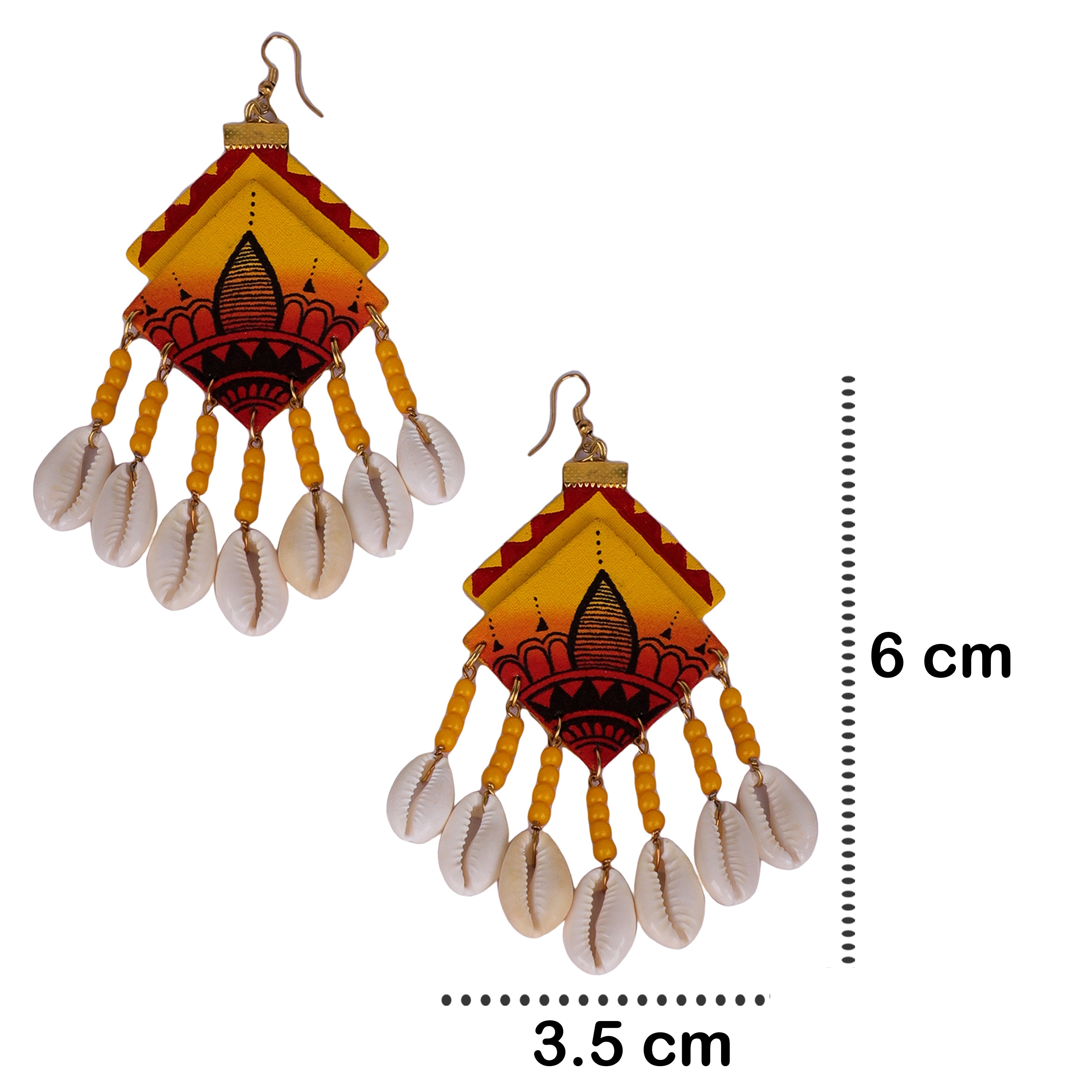 khoj city Mahal Bohemian Multi Color Hand Painted Drop (Earrings) HP-ER-097