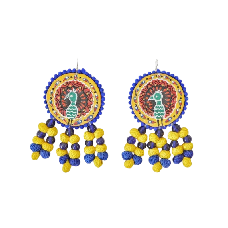 khoj city Mayuri Handpainted Yellow (Earrings)