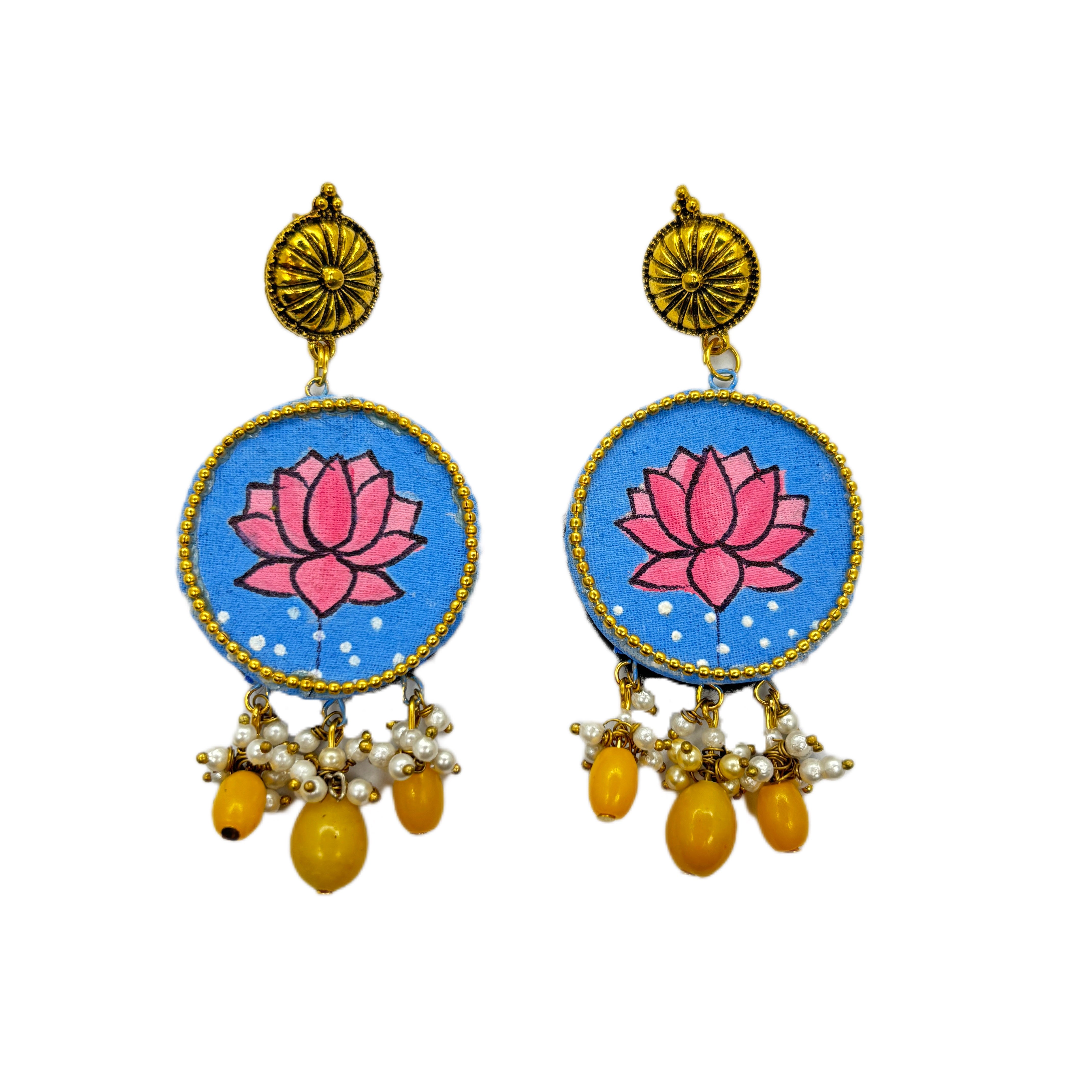 khoj city Meera Traditional Multi Color Hand Painted Drop (Earrings) HP-ER-208