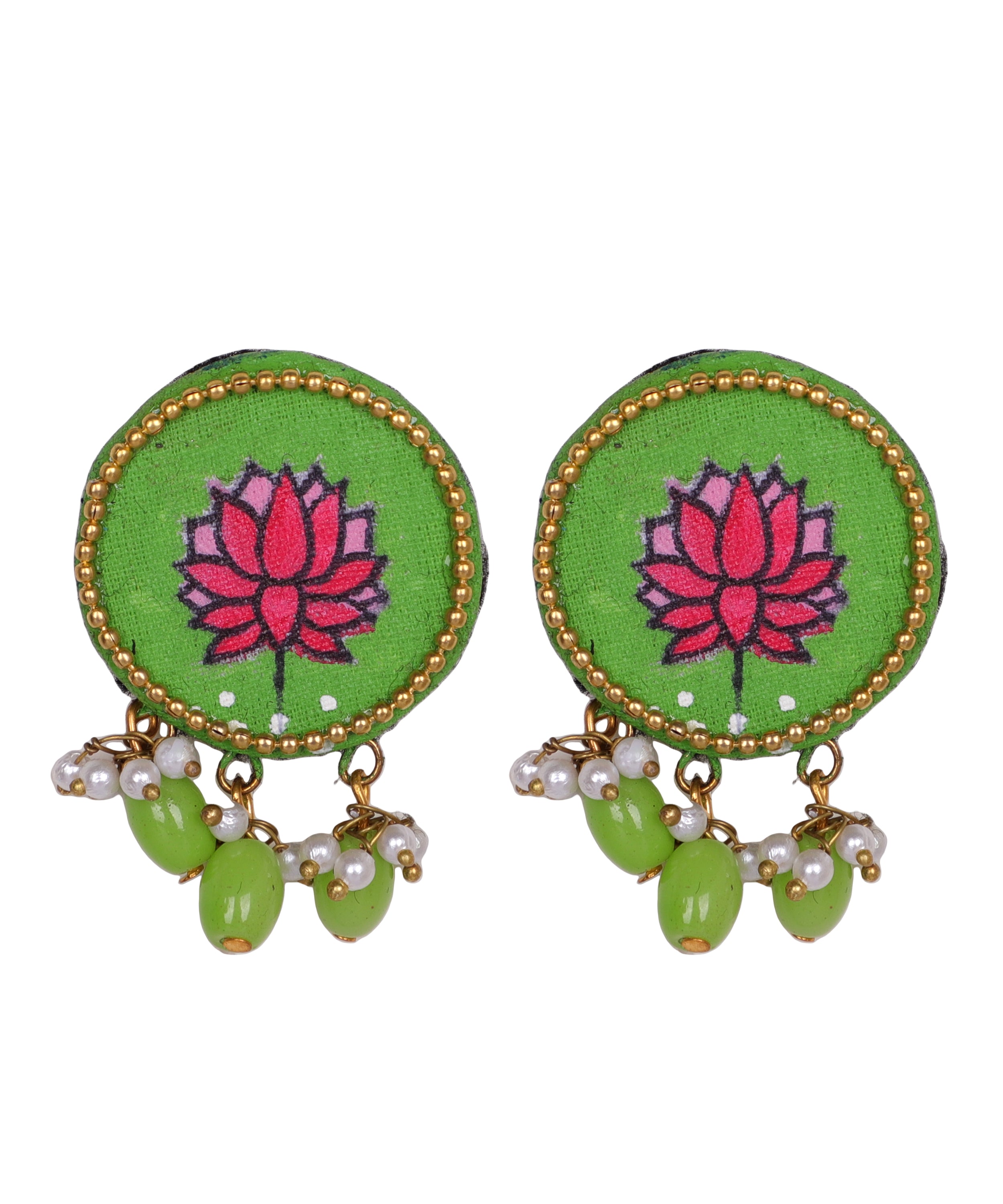 khoj city Mini Classic Multi Color Hand Painted Stud (Earrings) HP-ER-120