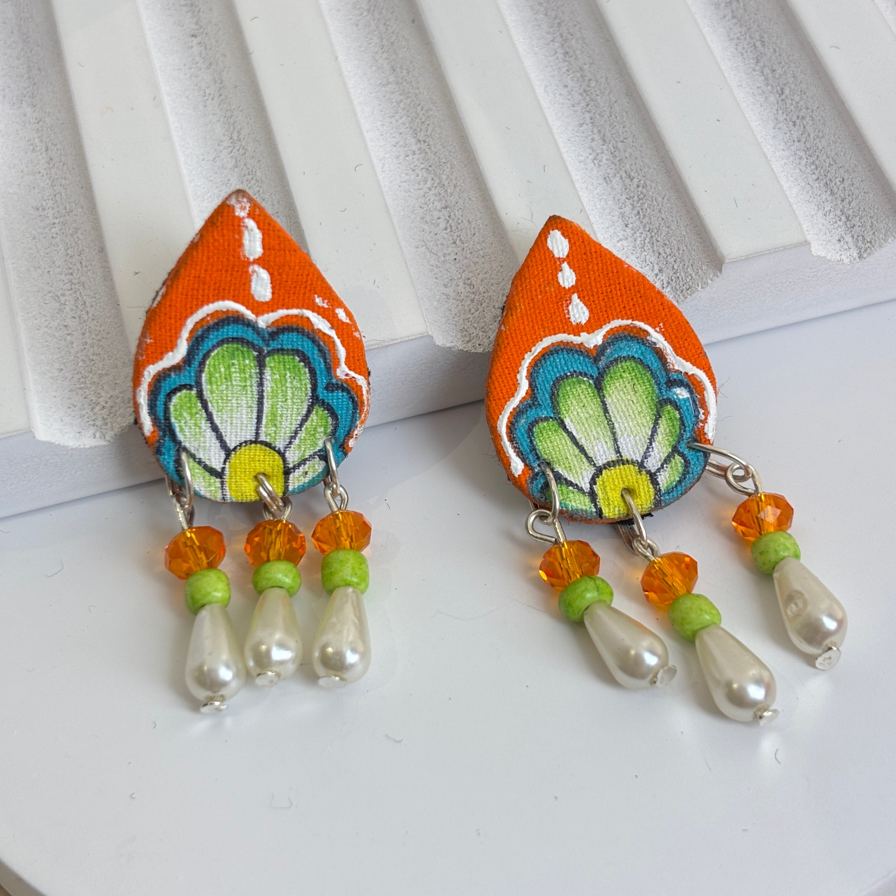 khoj city Mini Classic Multi Color Hand Painted Stud (Earrings) HP-ER-227