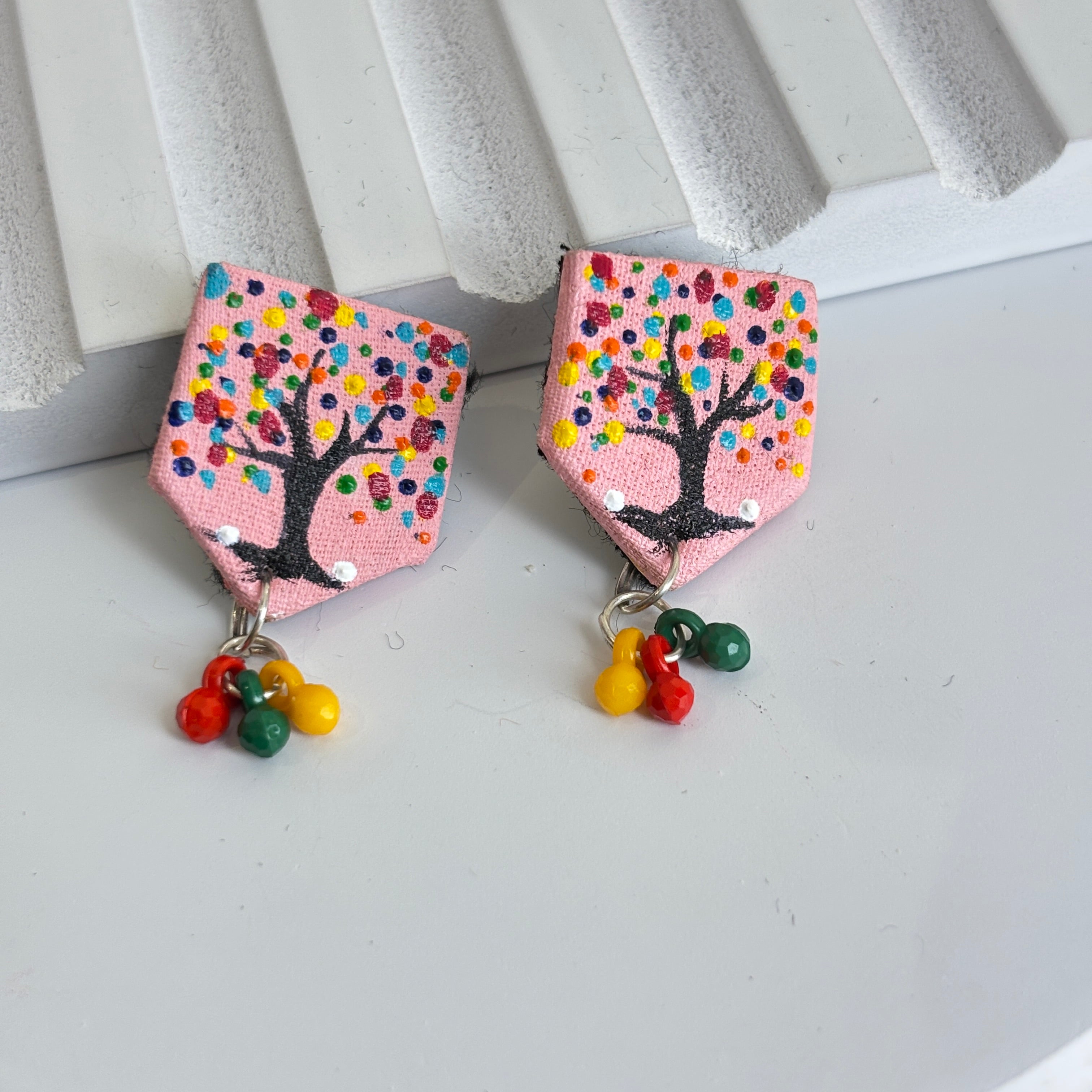 khoj city Mini Classic Multi Color Hand Painted Stud (Earrings) HP-ER-232