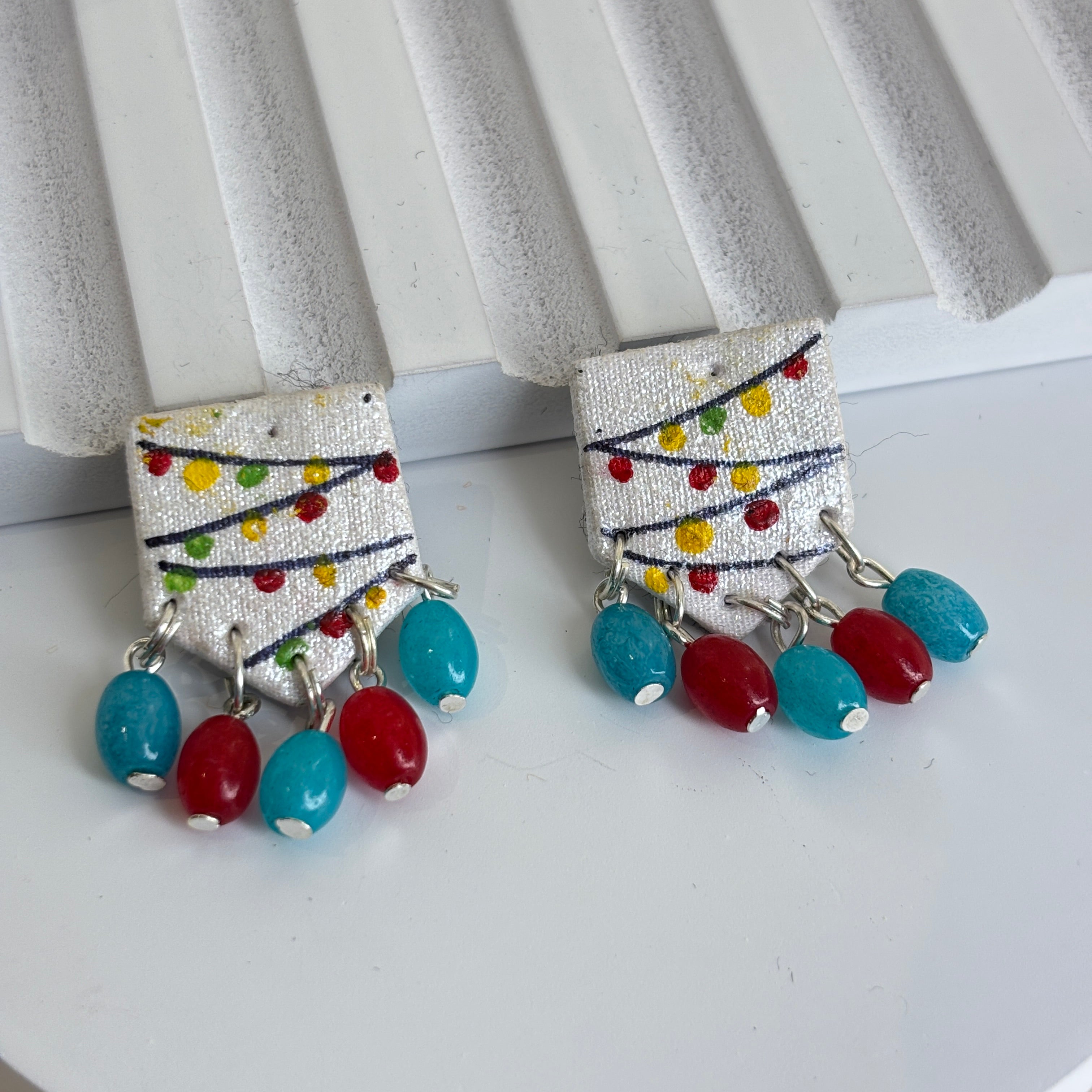 khoj city Mini Classic Multi Color Hand Painted Stud (Earrings) HP-ER-233