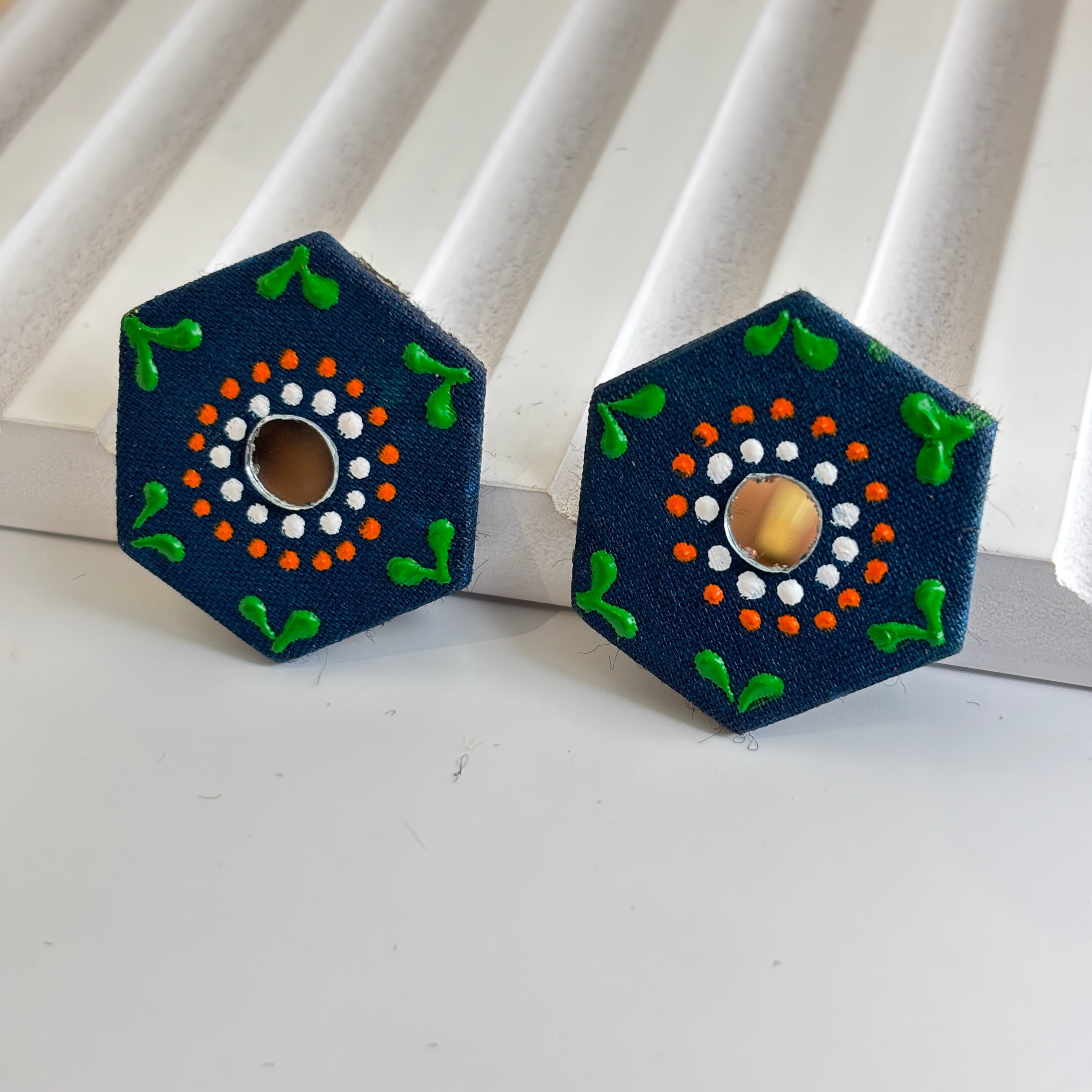 khoj city Mini Classic Multi Color Hand Painted Stud (Earrings) HP-ER-239