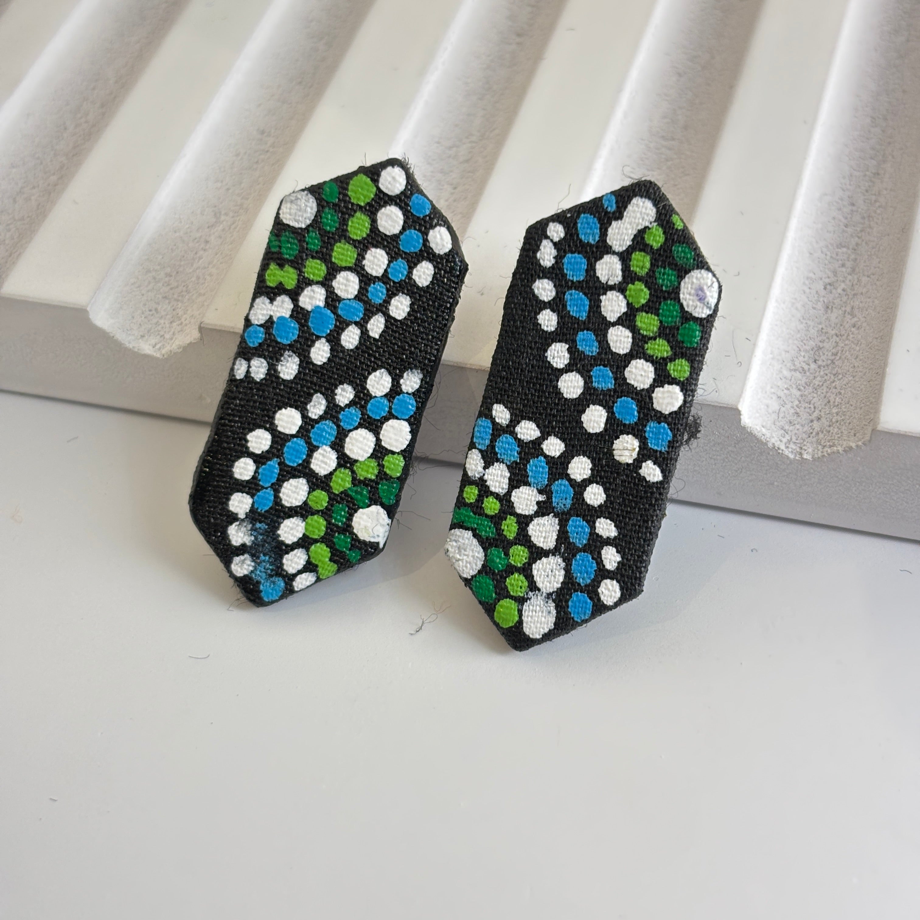 khoj city Mini Classic Multi Color Hand Painted Stud (Earrings) HP-ER-240