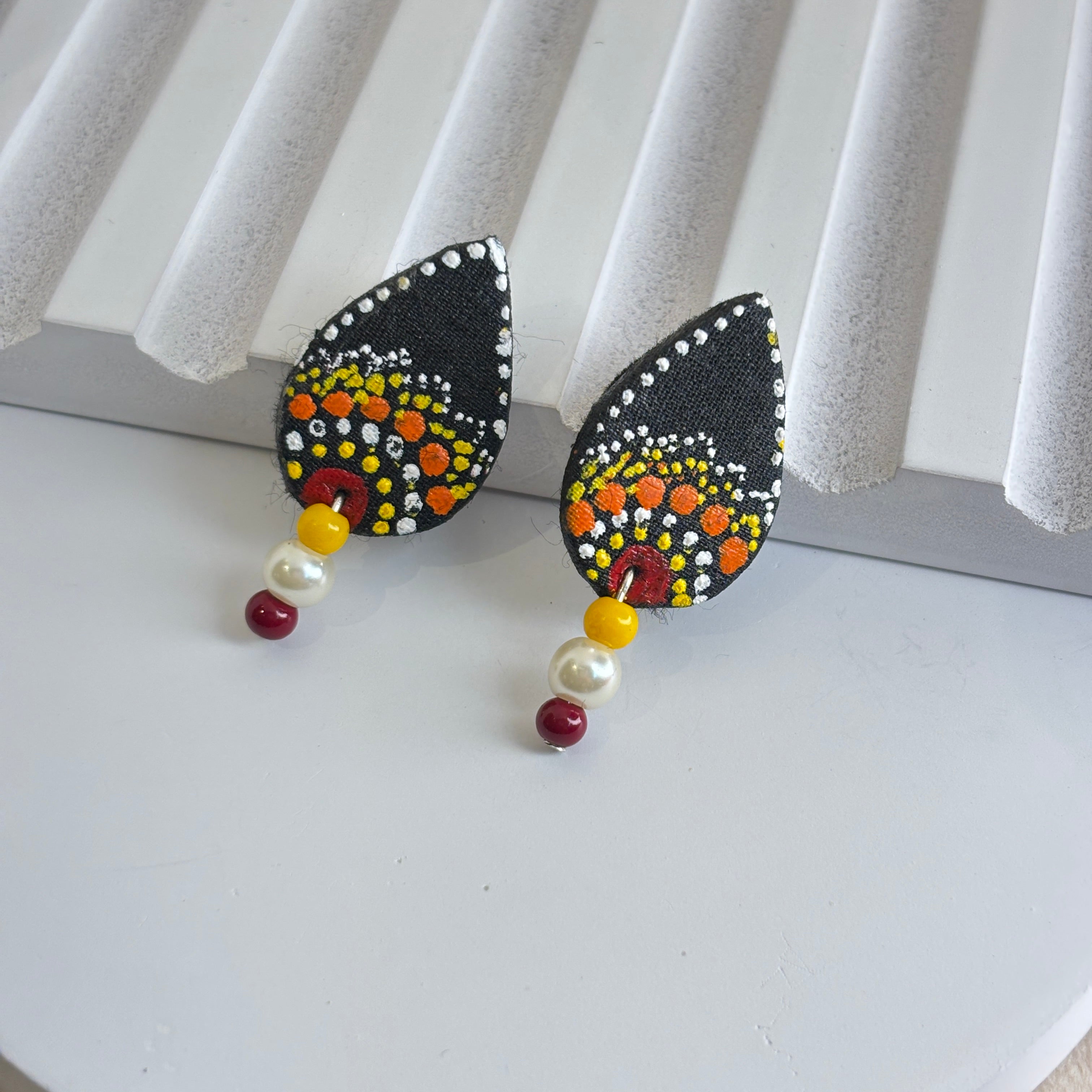 khoj city Mini Classic Multi Color Hand Painted Stud (Earrings) HP-ER-247