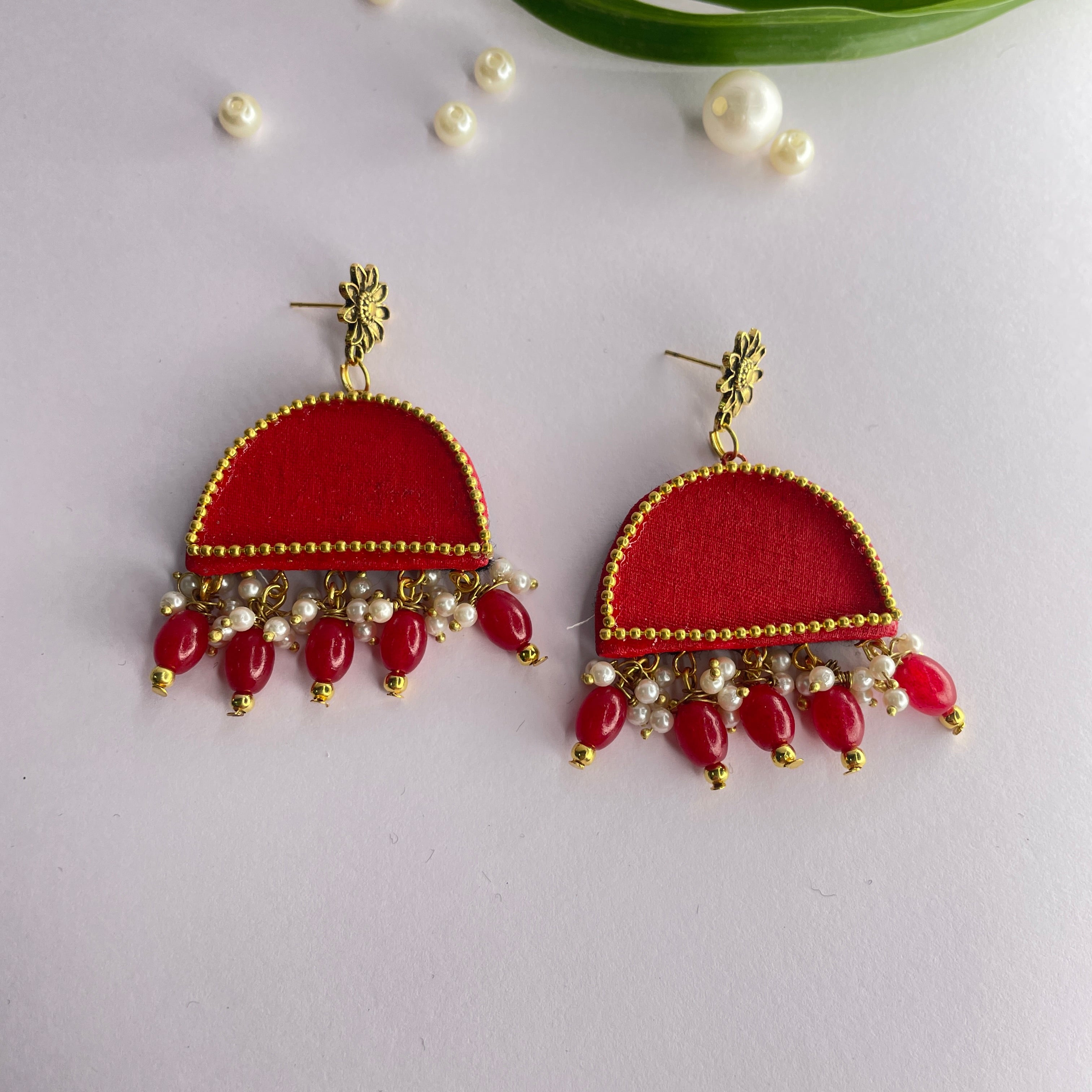 khoj city Mini / Red Hasti Handpainted (Earrings)