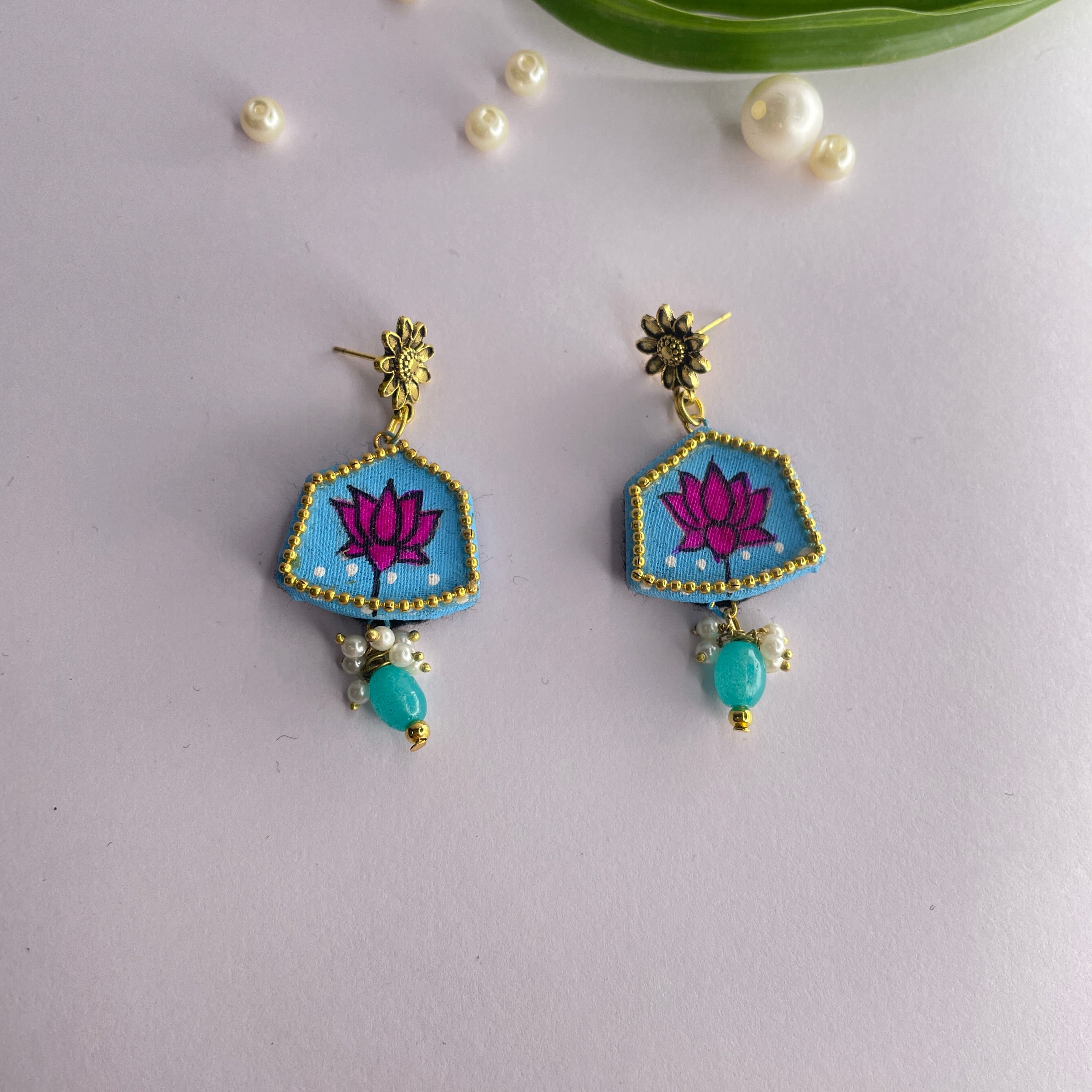 khoj city Mini / Sky Blue Hemlata Handpainted (Earrings)