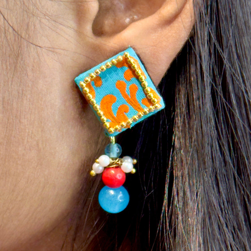 khoj city Mini Studs Hand-painted (Earring) - 015