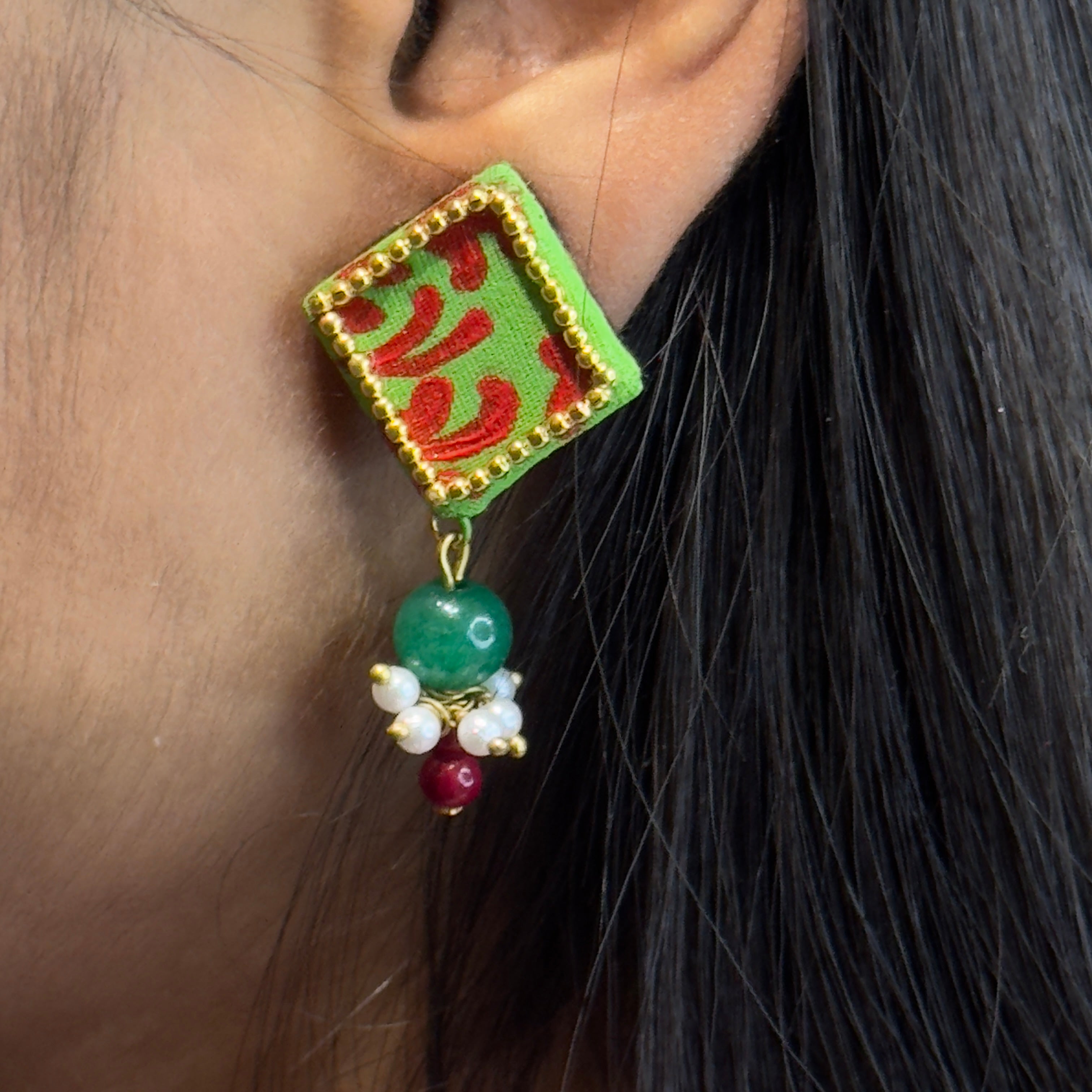 khoj city Mini Studs Hand-painted (Earring) - 015