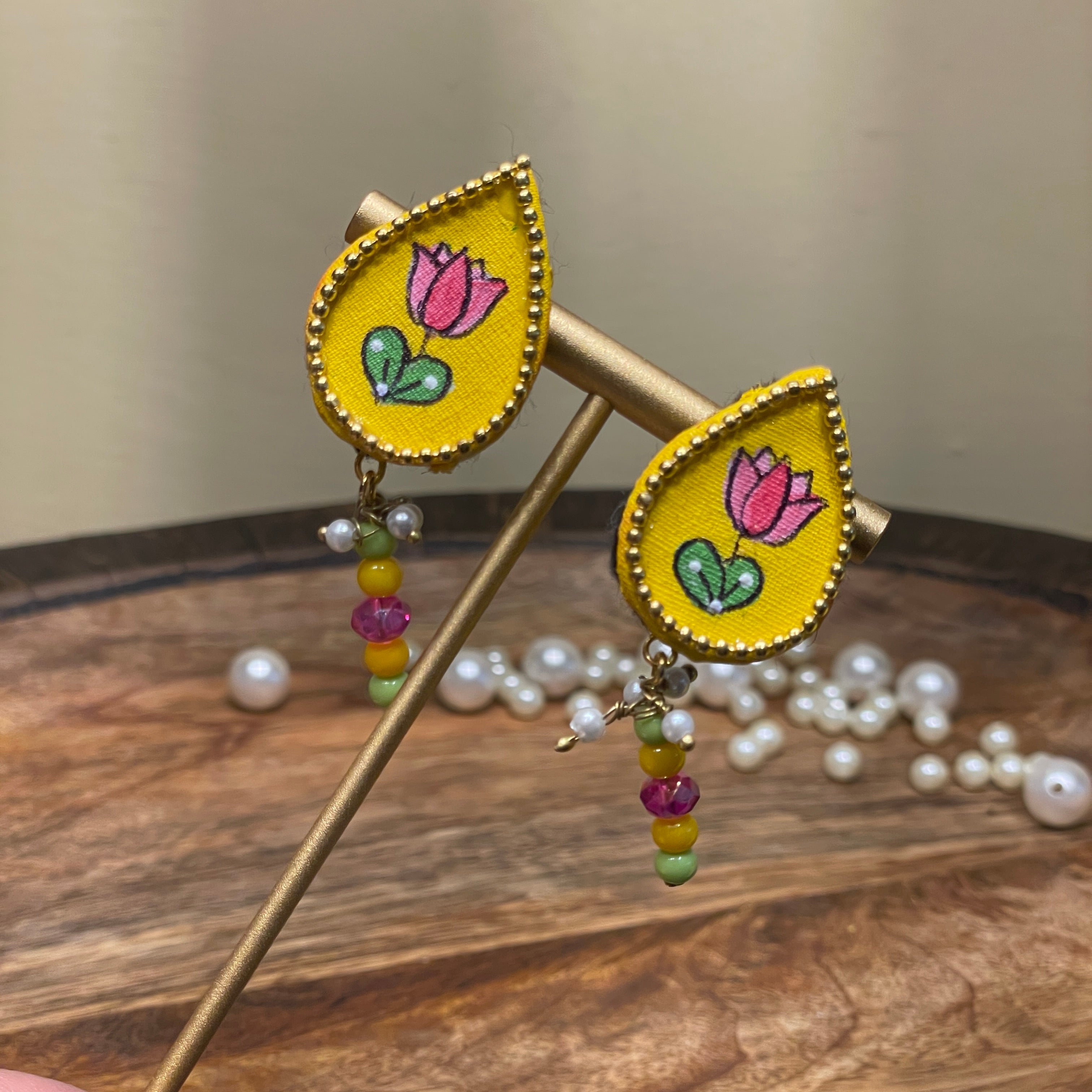 khoj city Mini Studs Hand-painted (Earring) - 016