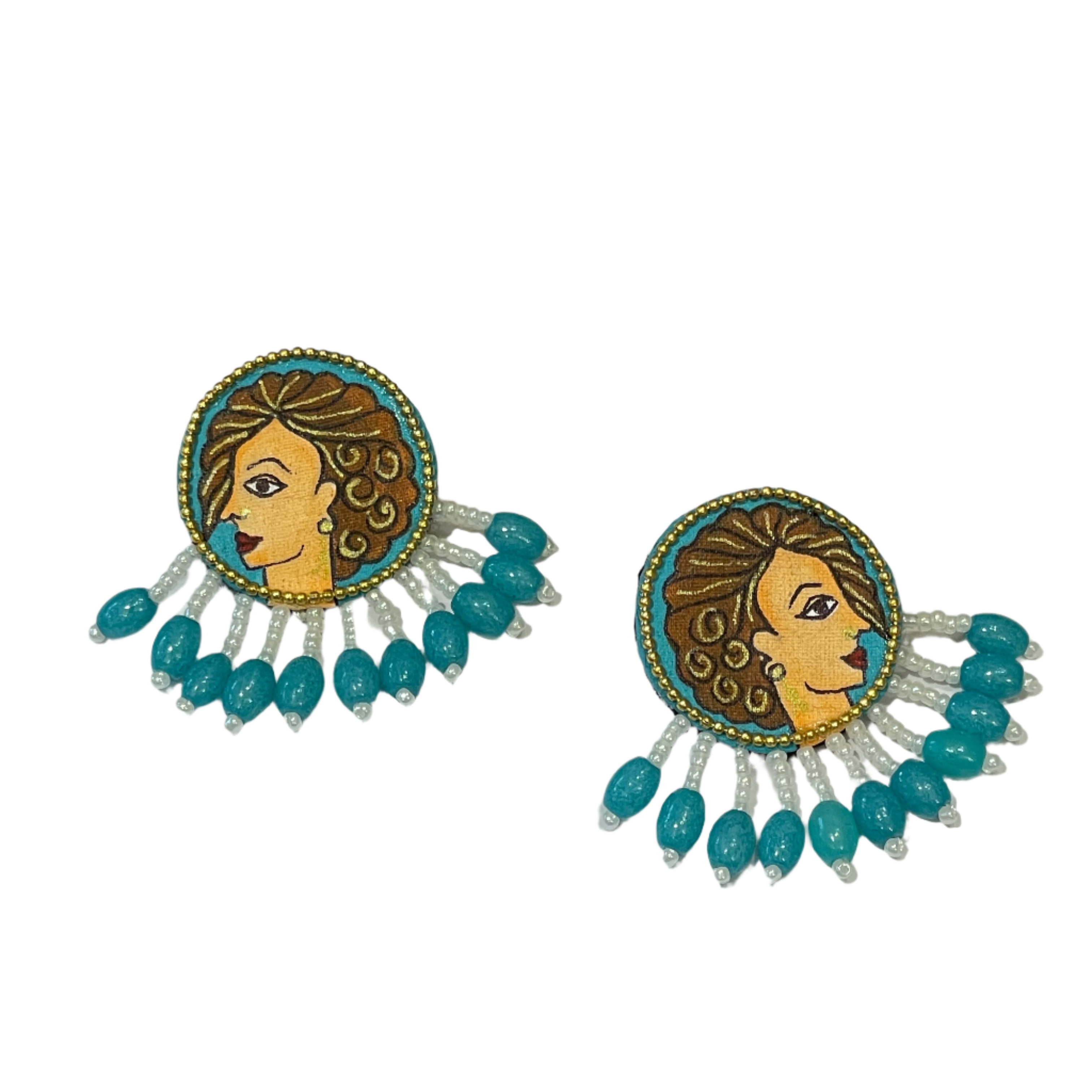 khoj city Mini Studs Handpainted (Earring) - 002