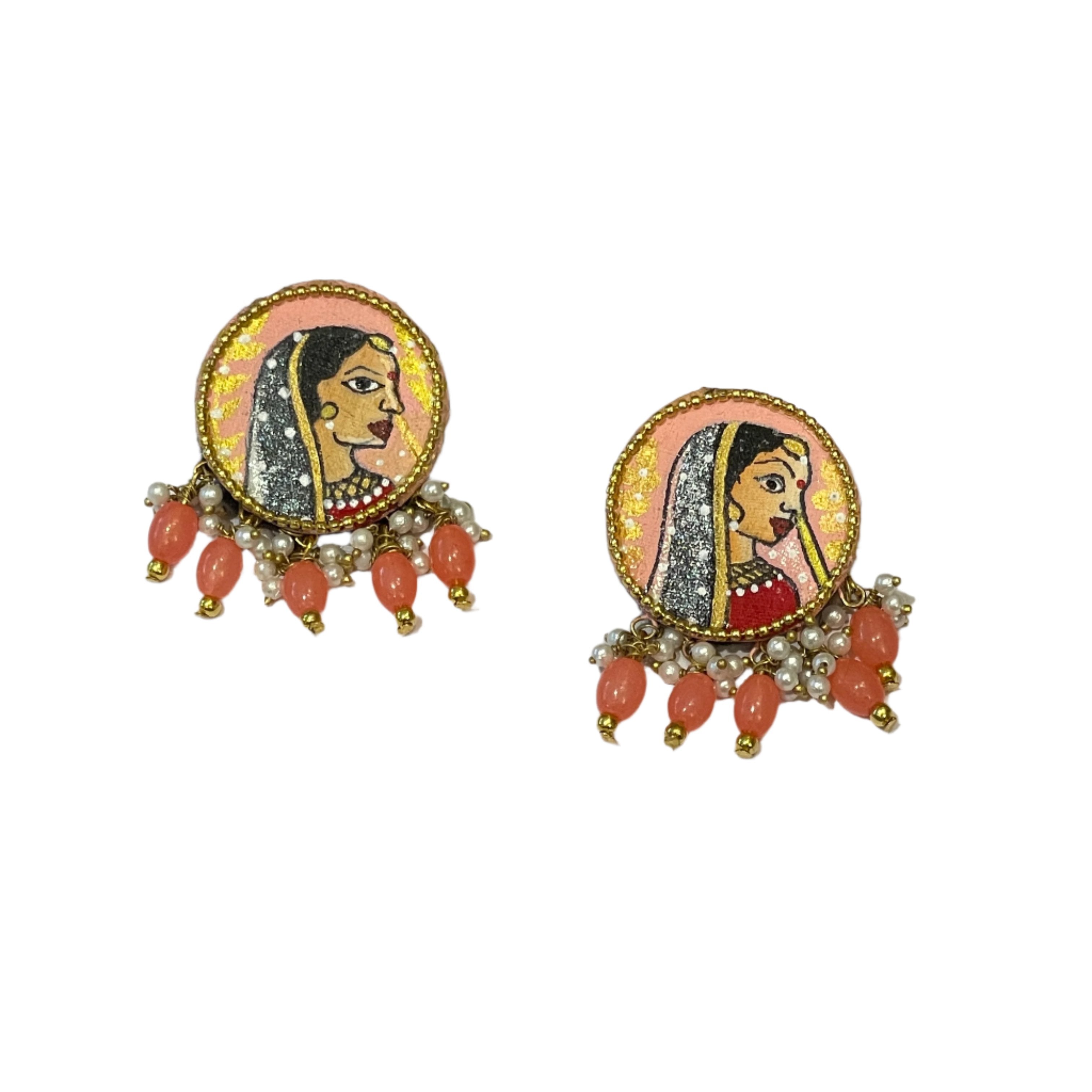 khoj city Mini Studs Handpainted (Earring) - 005