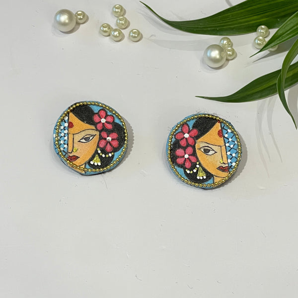 khoj city Mini Studs Handpainted (Earring) - 020