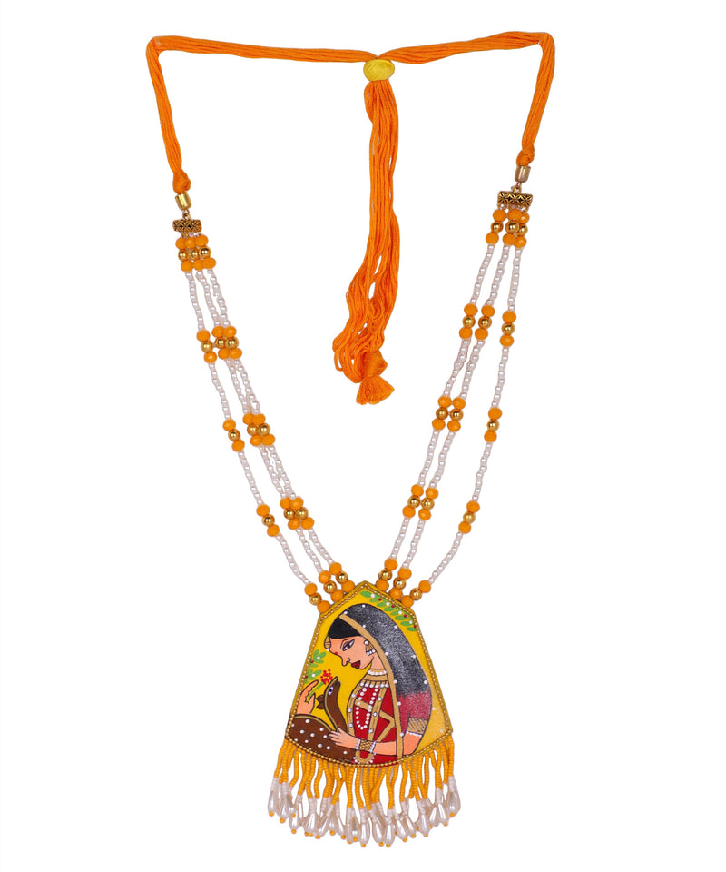 khoj city Mithila Haldi Classic Hand Painted (Necklace Set) HP-NP-