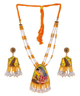 khoj city Mithila Haldi Classic Hand Painted (Necklace Set) HP-NP-