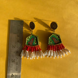 khoj city Mithilia Handpainted Red (Earrings)