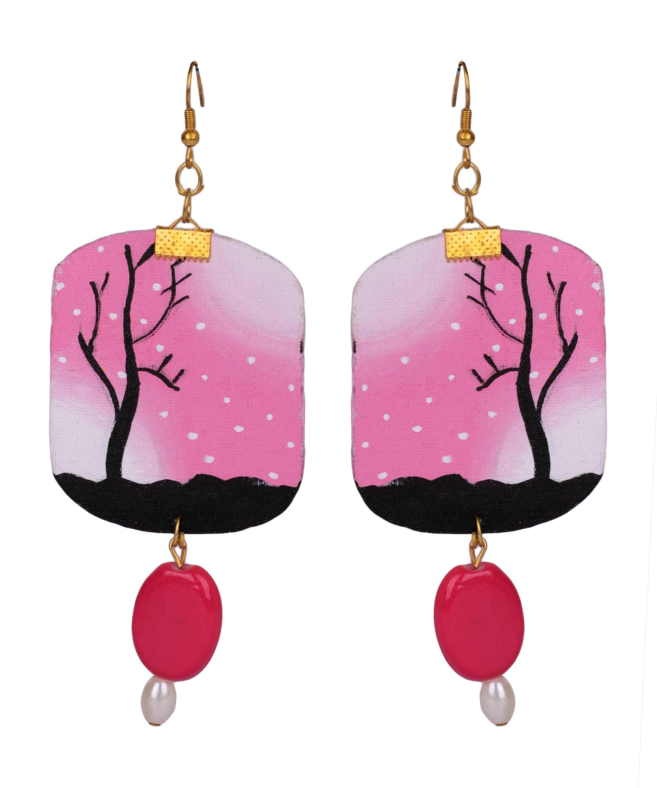 khoj city Moonlit Traditional Multi Color Hand Painted Drop (Earrings) HP-ER-136