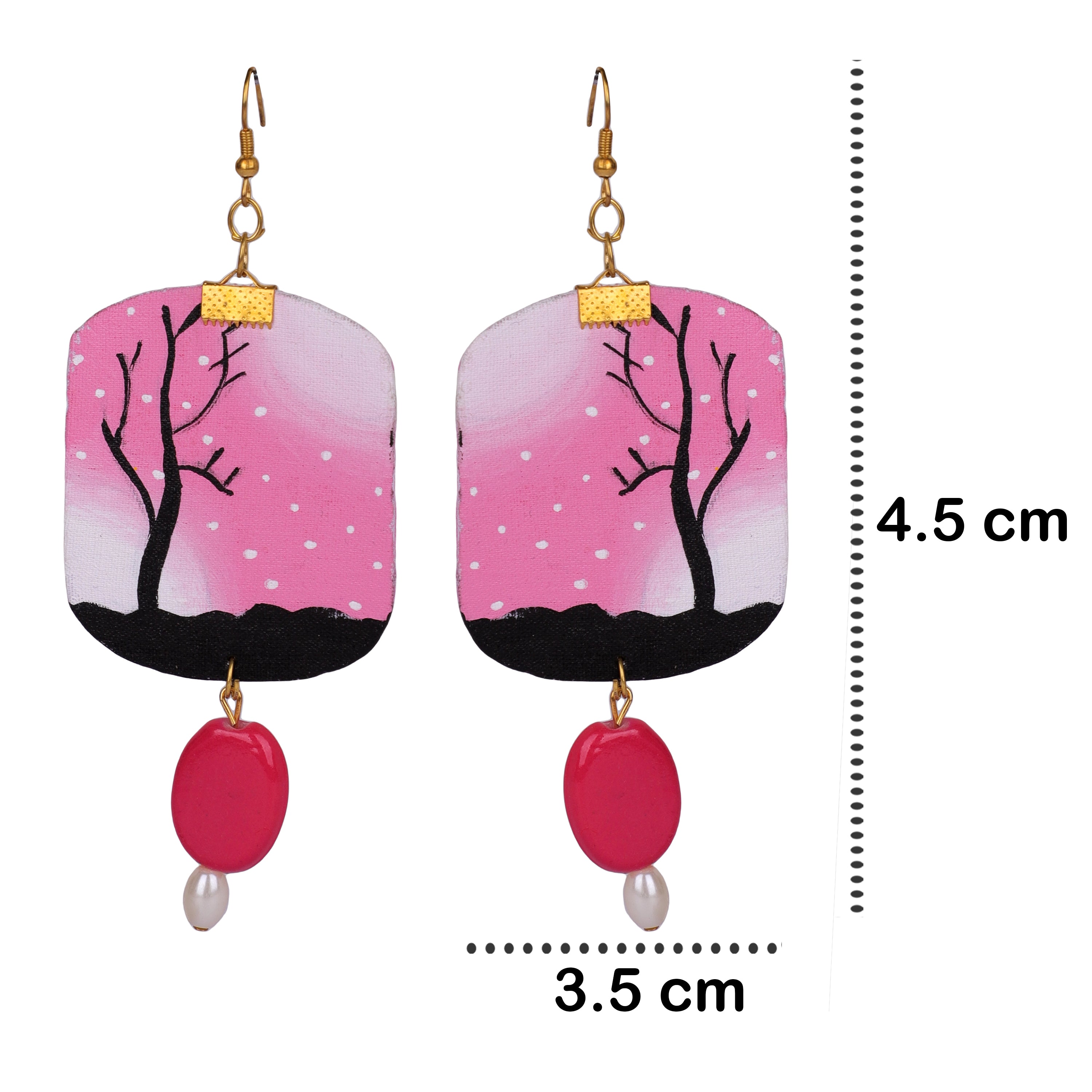 khoj city Moonlit Traditional Multi Color Hand Painted Drop (Earrings) HP-ER-136