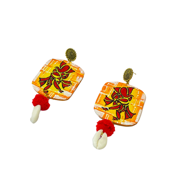 khoj city Mumbai cha Ganesha (Handpainted Earrings) - 051