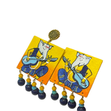 khoj city Mumbai cha Ganesha (Handpainted Earrings) - 052