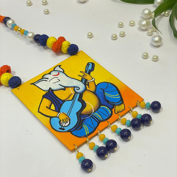 khoj city Mumbai cha Ganesha (Handpainted Necklace) - 053