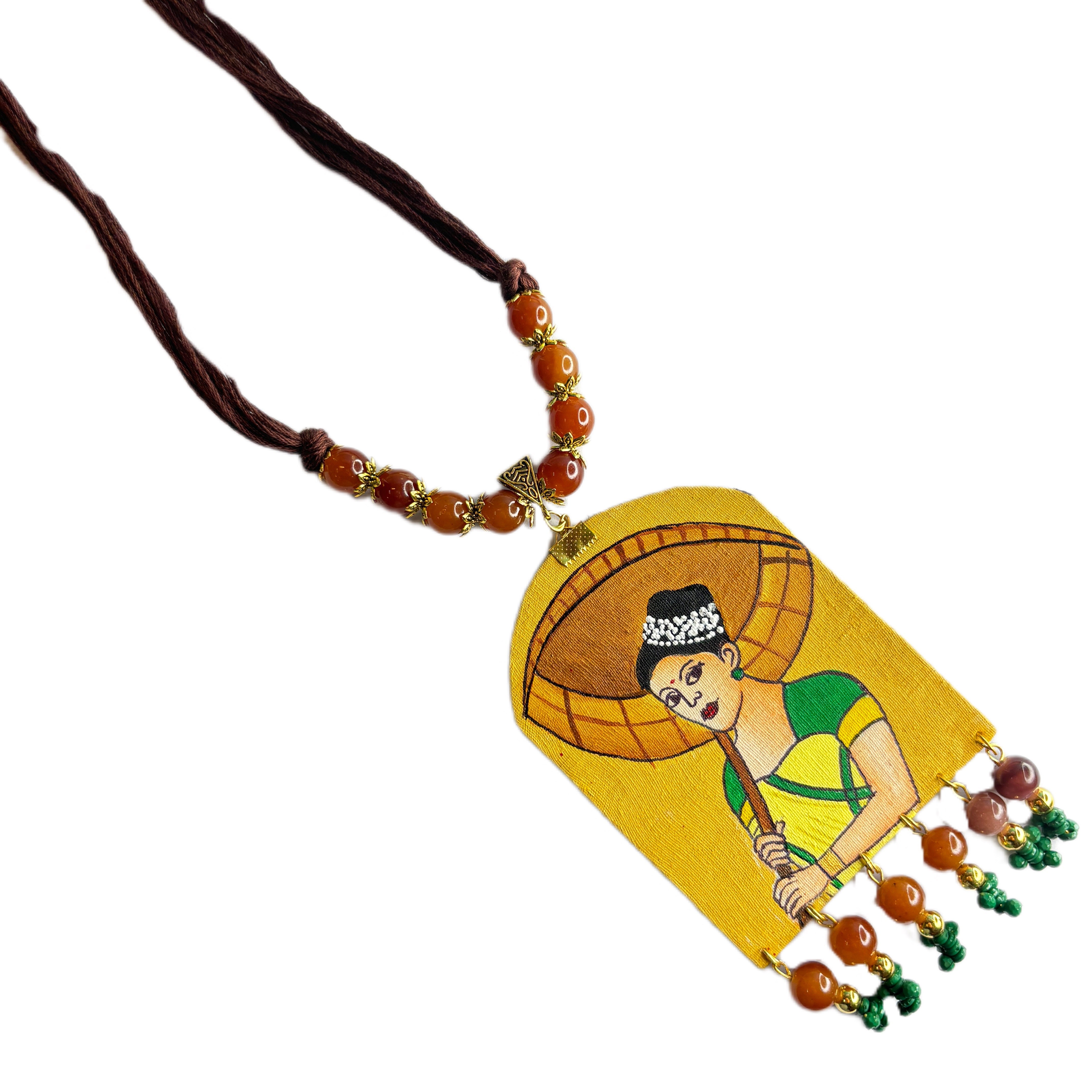 khoj city Naari Classic Multi Color Hand Painted (Necklace) HP-NP-069