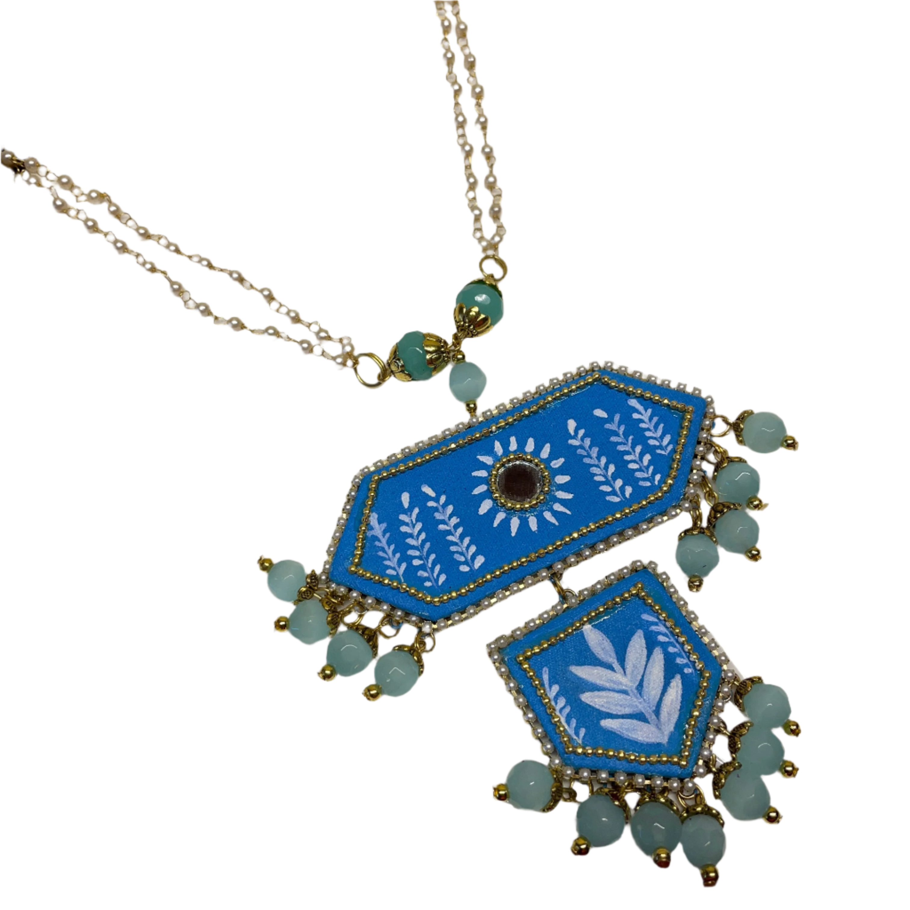 khoj city Nalini Blue Hand Painted (Necklace) HP-NP-070