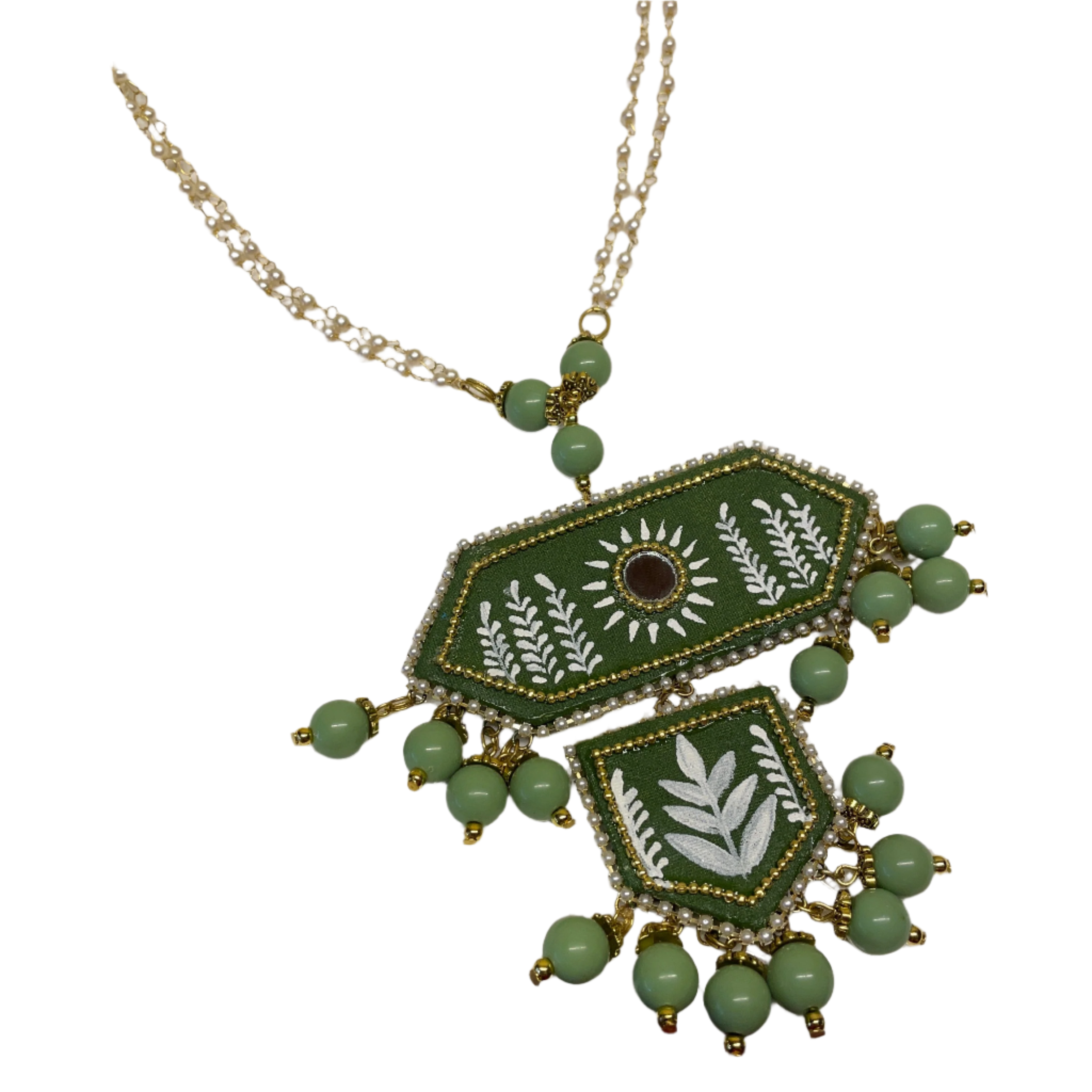 khoj city Nalini Green Hand Painted (Necklace) HP-NP-071