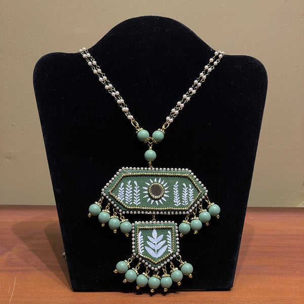 khoj city Nalini Green Handpainted (Necklace)